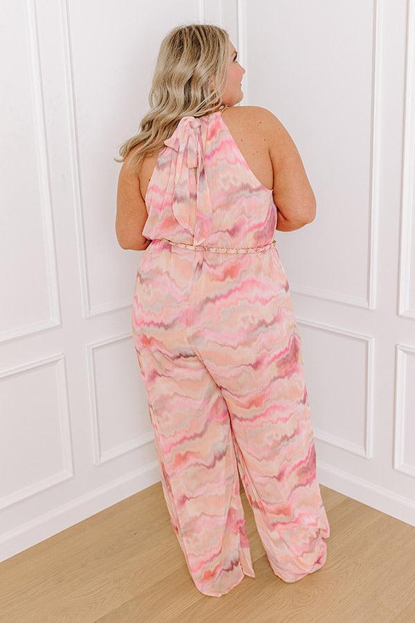 Gala Glam Watercolor Jumpsuit in Pink Curves Product Image