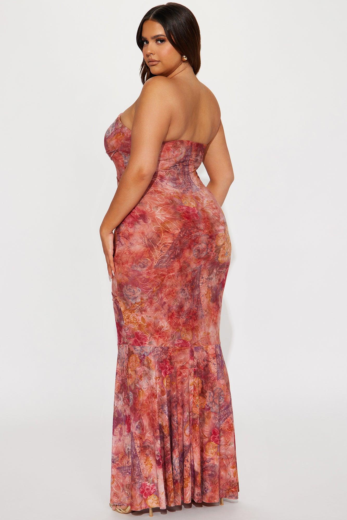 Perla Lace Up Maxi Dress - Multi Color Product Image