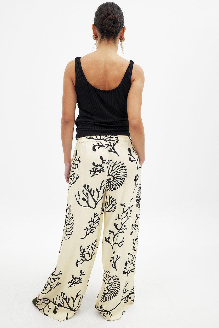 Viscose Wide Mid Waist Trousers Product Image