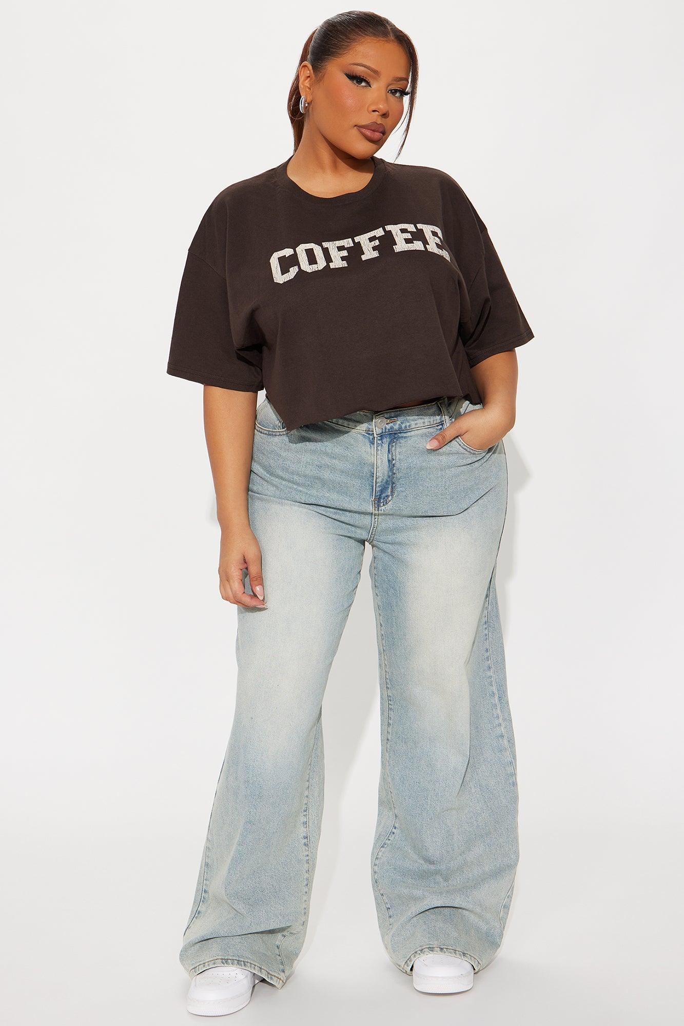 Coffee Cropped Tee - Brown Female Product Image