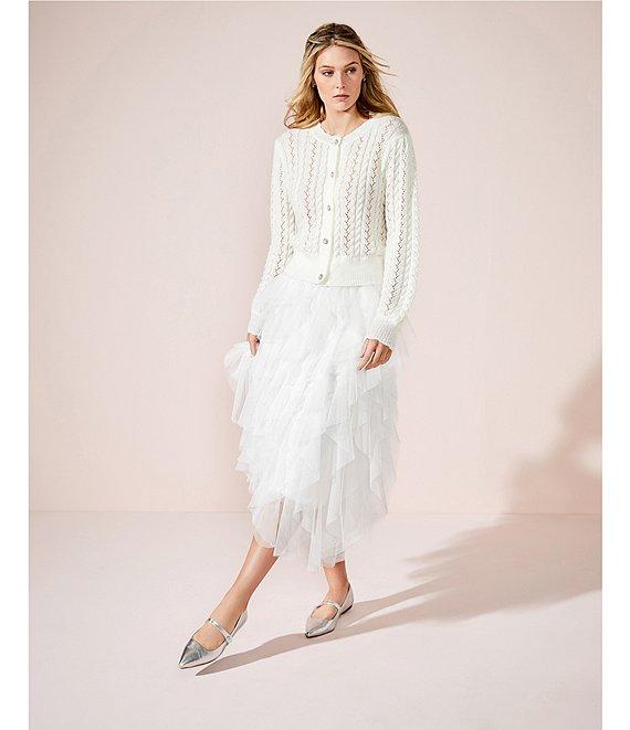 Chelsea & Violet Polly Fuzzy Polyester Button Front Long Sleeve Cardigan Product Image