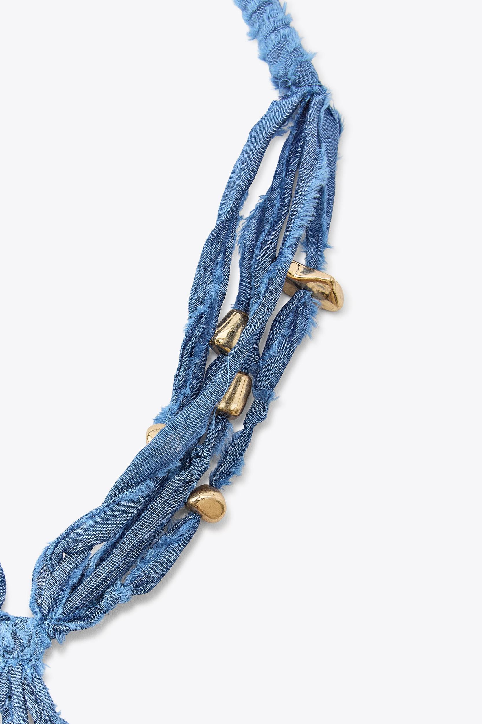 WOVEN NECKLACE WITH METAL PIECES Product Image