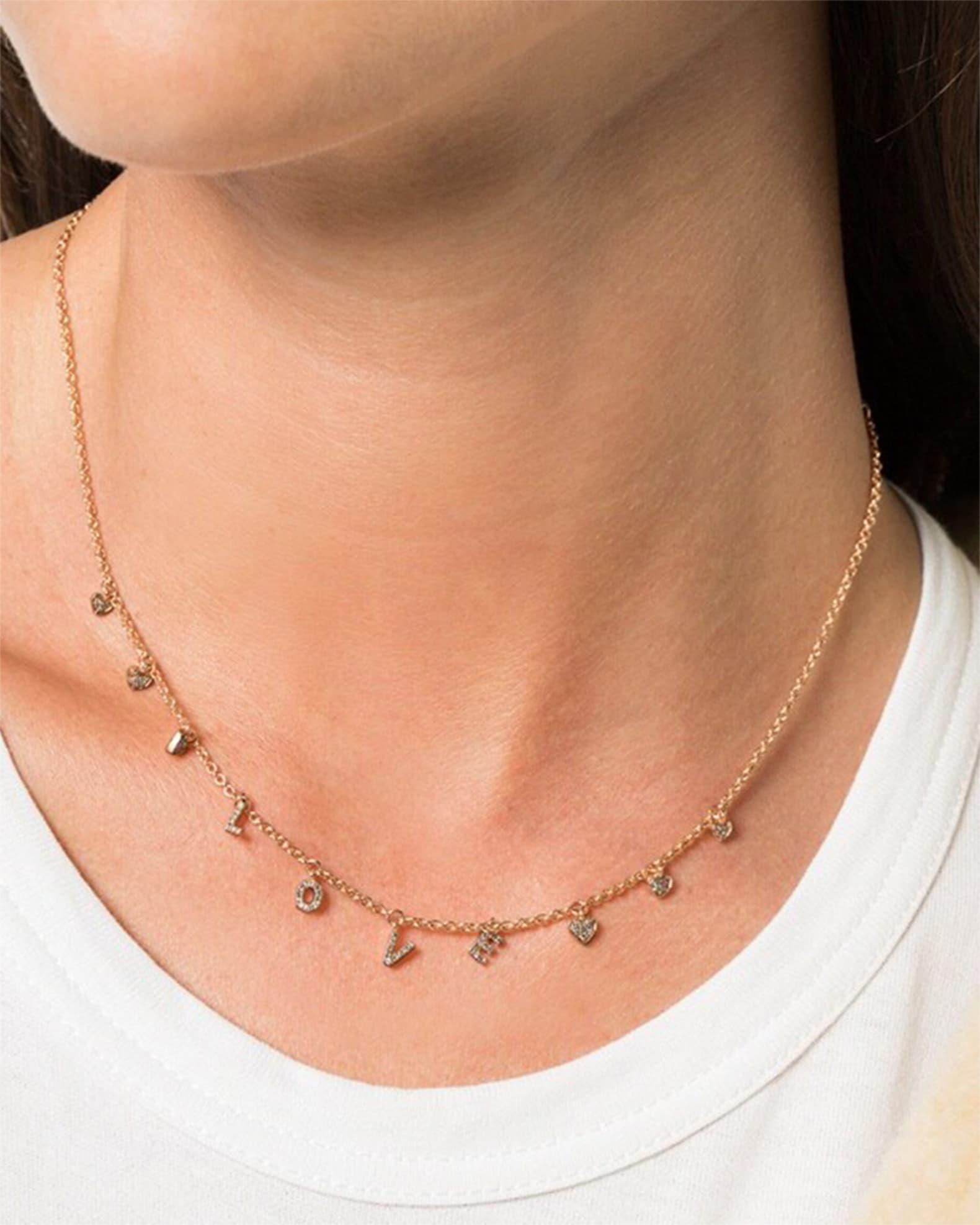 Diamond Love Dangle Drop Choker Product Image