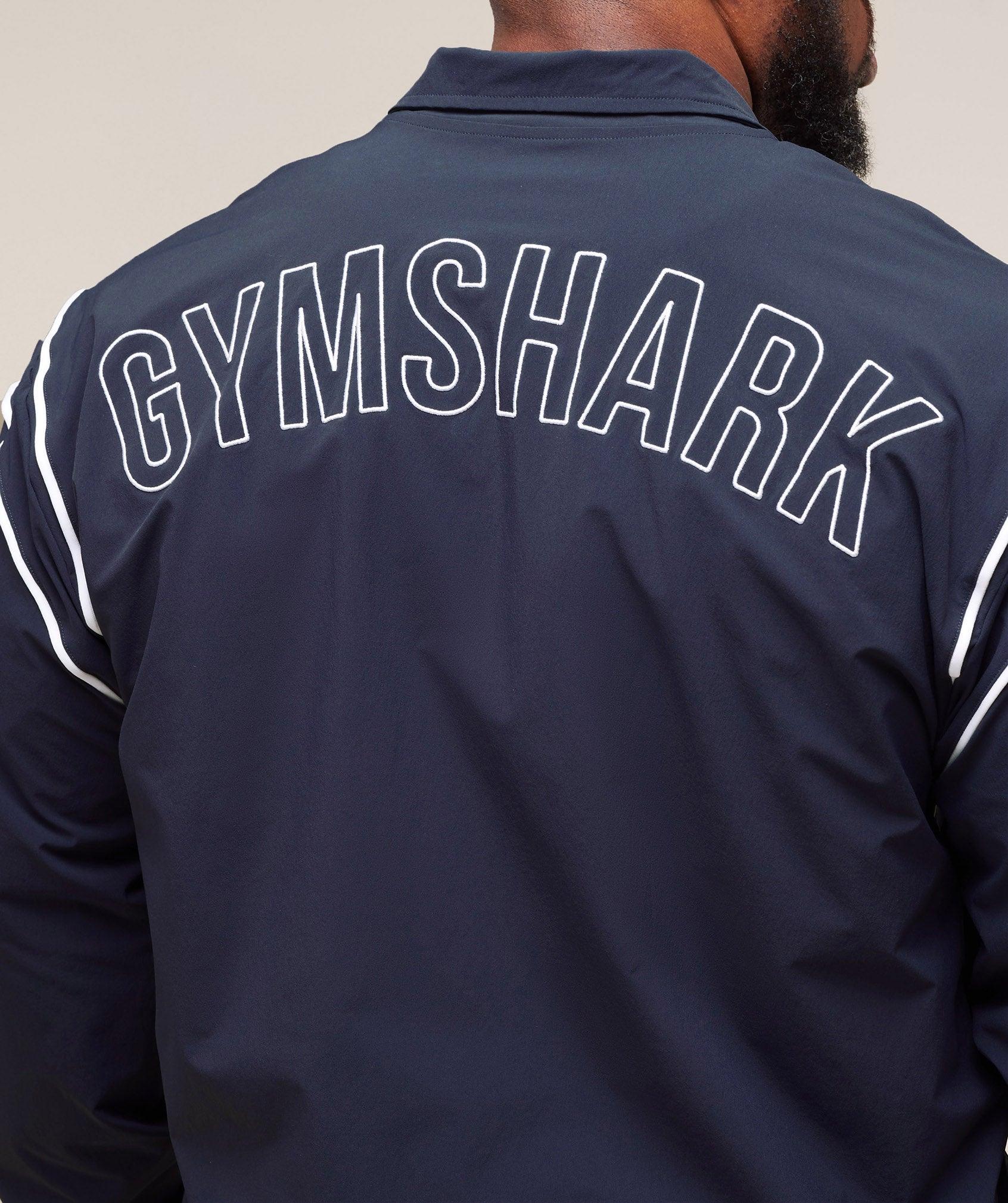 Gymshark Retro Crinkle Track Jacket - Heavy Blue Male Product Image