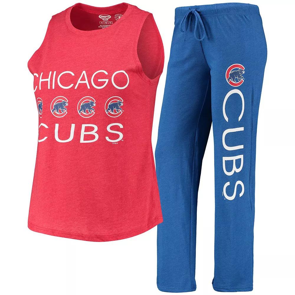 Women's Concepts Sport Royal/Red Chicago Cubs Meter Muscle Tank Top & Pants Sleep Set,  Product Image
