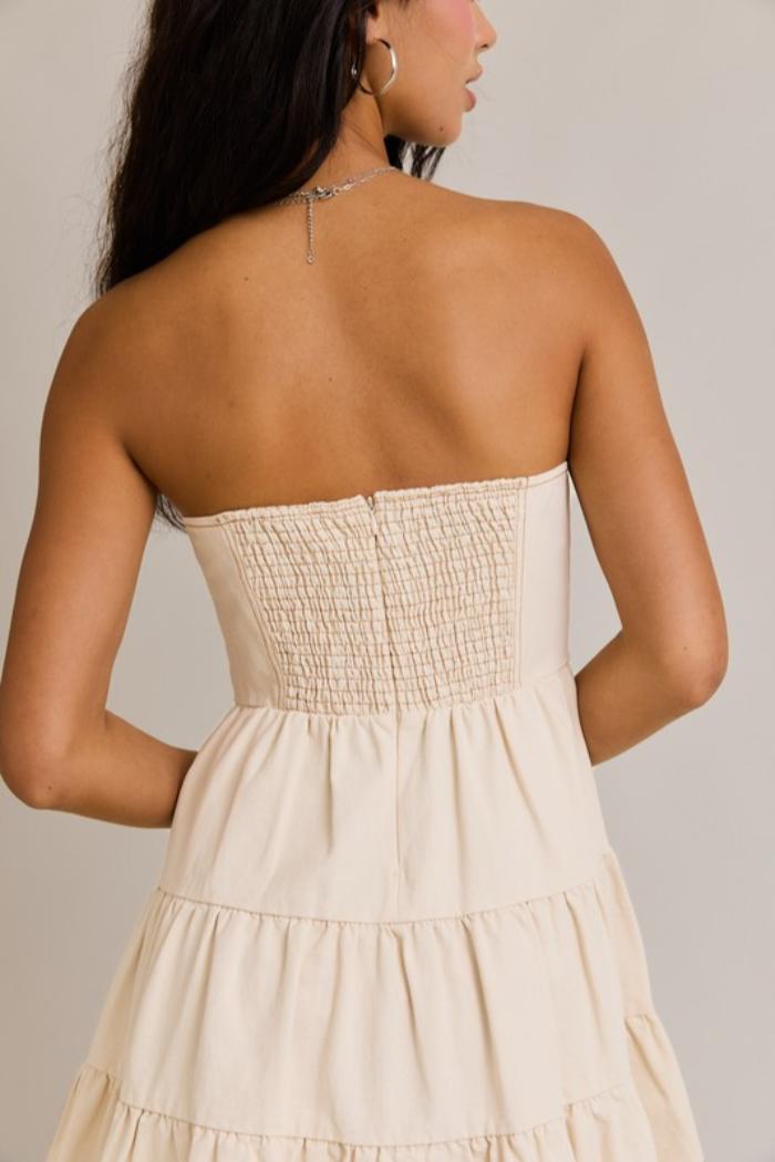 Strapless Tiered Mini Dress Product Image
