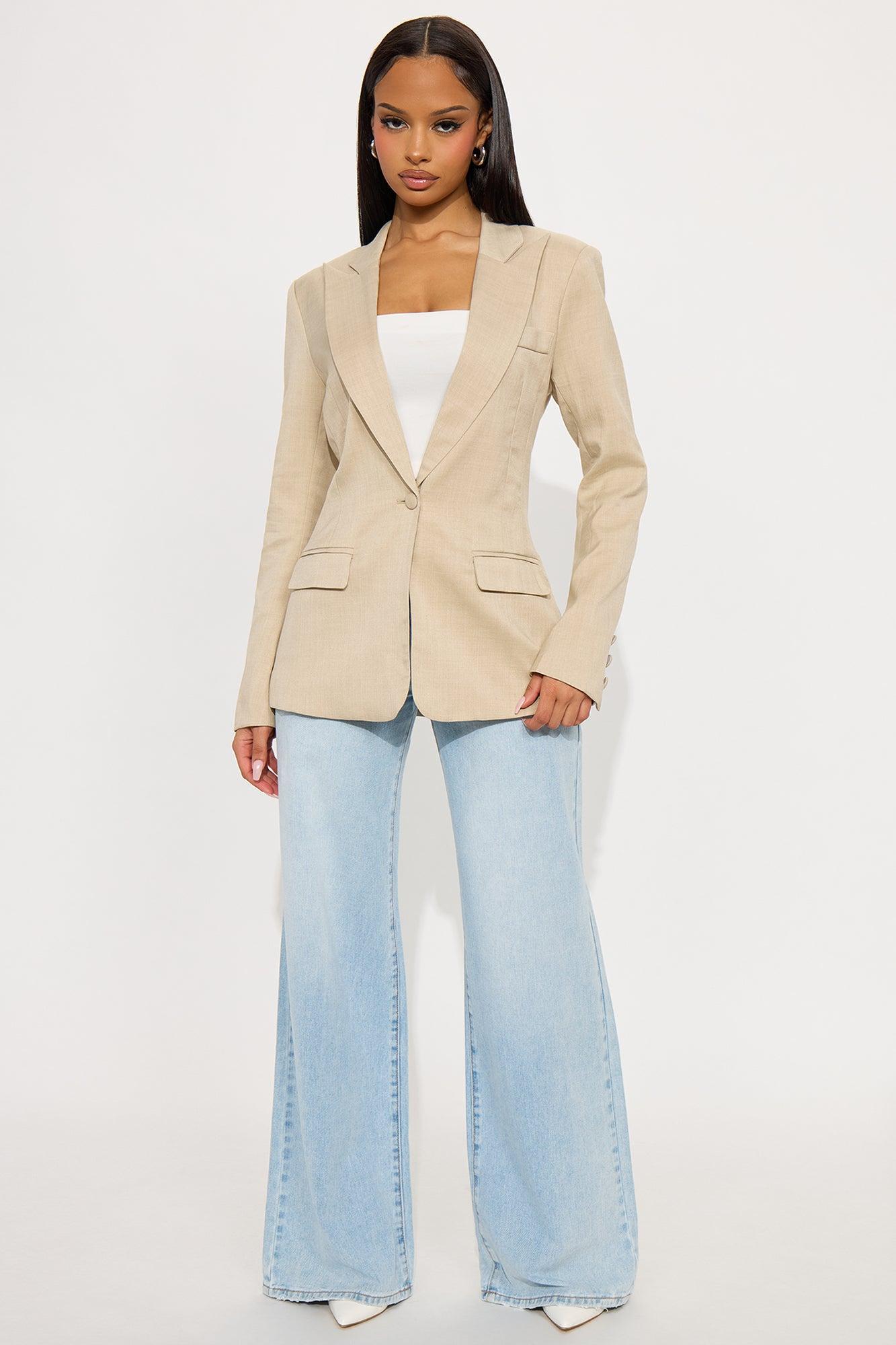 Gianna Fitted Blazer - Tan Female Product Image