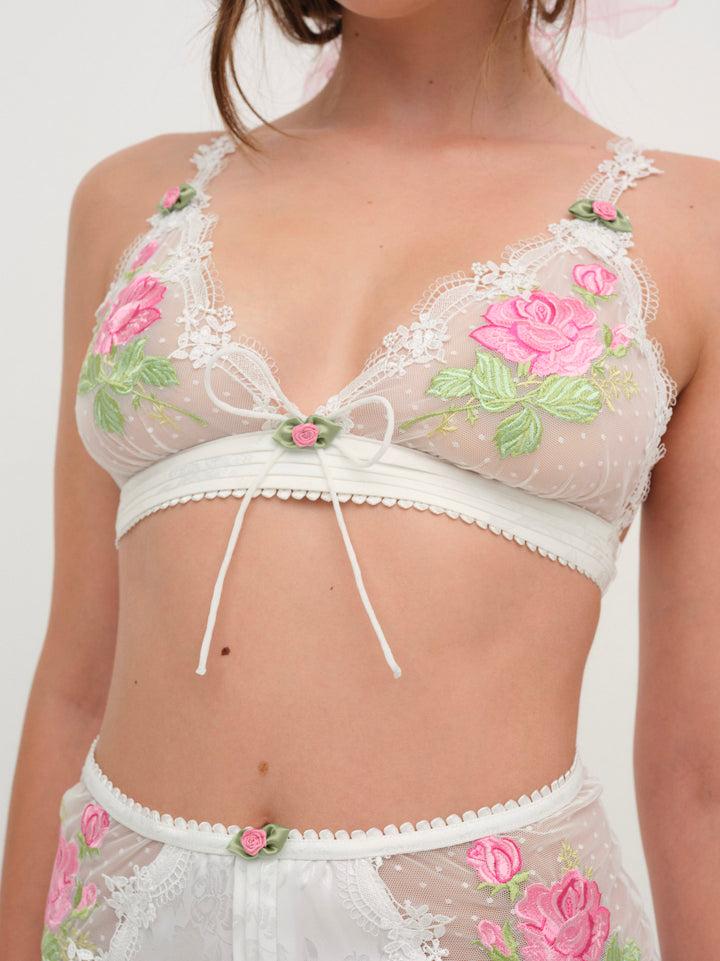 Heirloom Rose Bralette — White Product Image