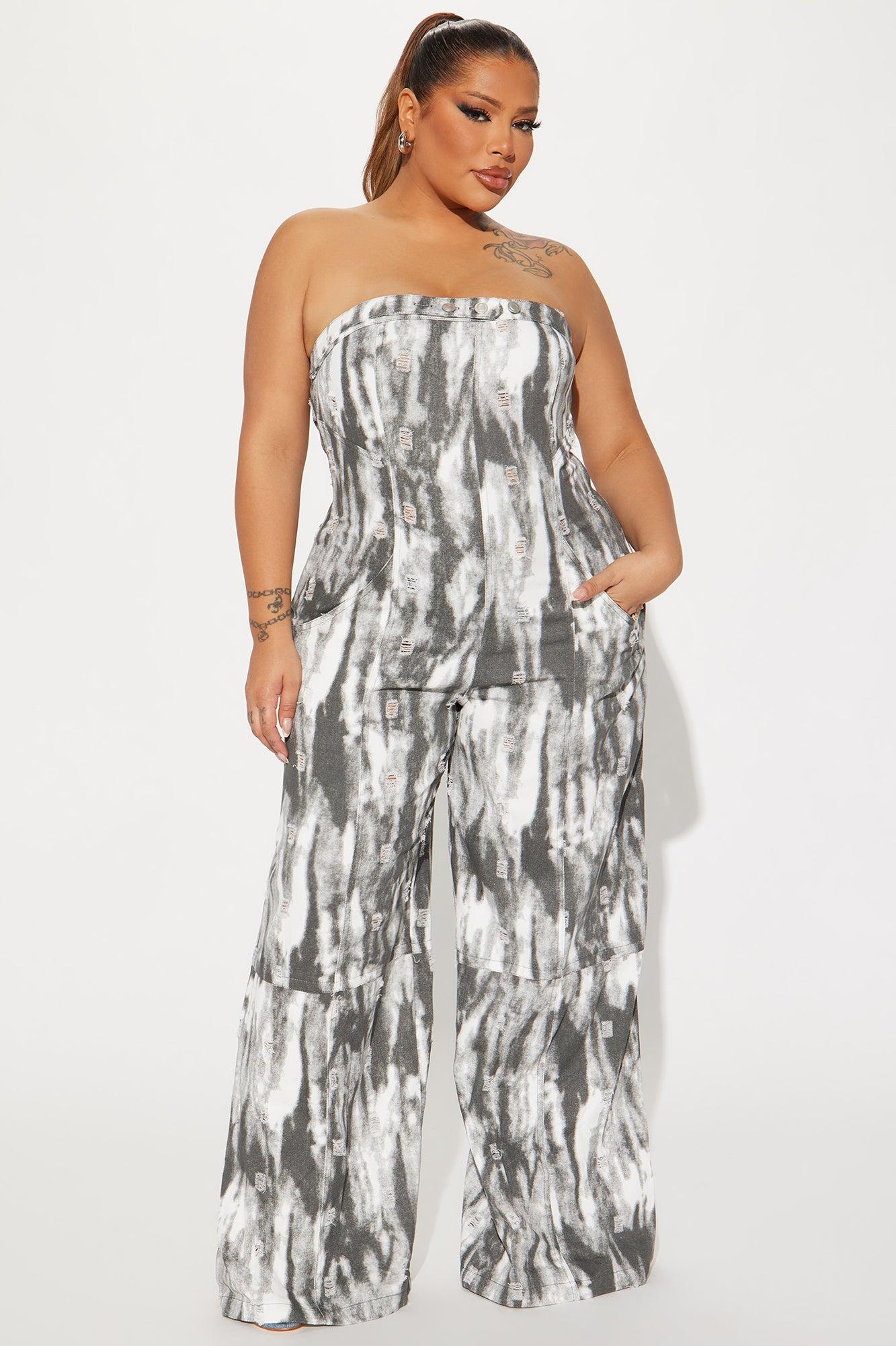 The Only Reason Denim Jumpsuit  - Grey Product Image