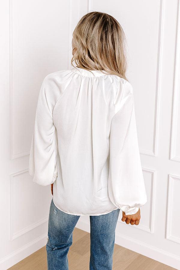Manhattan Chic Ruffle Top in Ivory Product Image