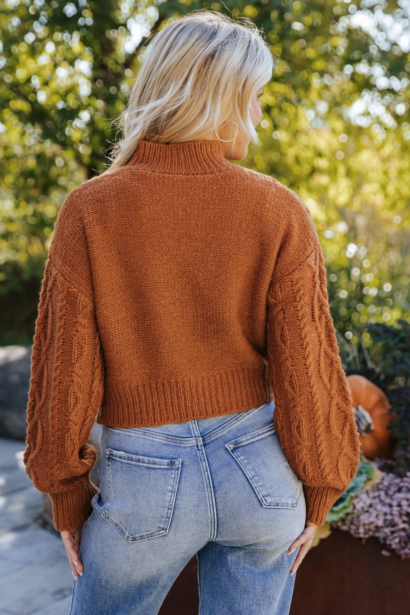Fall Fest Cable Knit Sweater - Burnt Orange - FINAL SALE Product Image