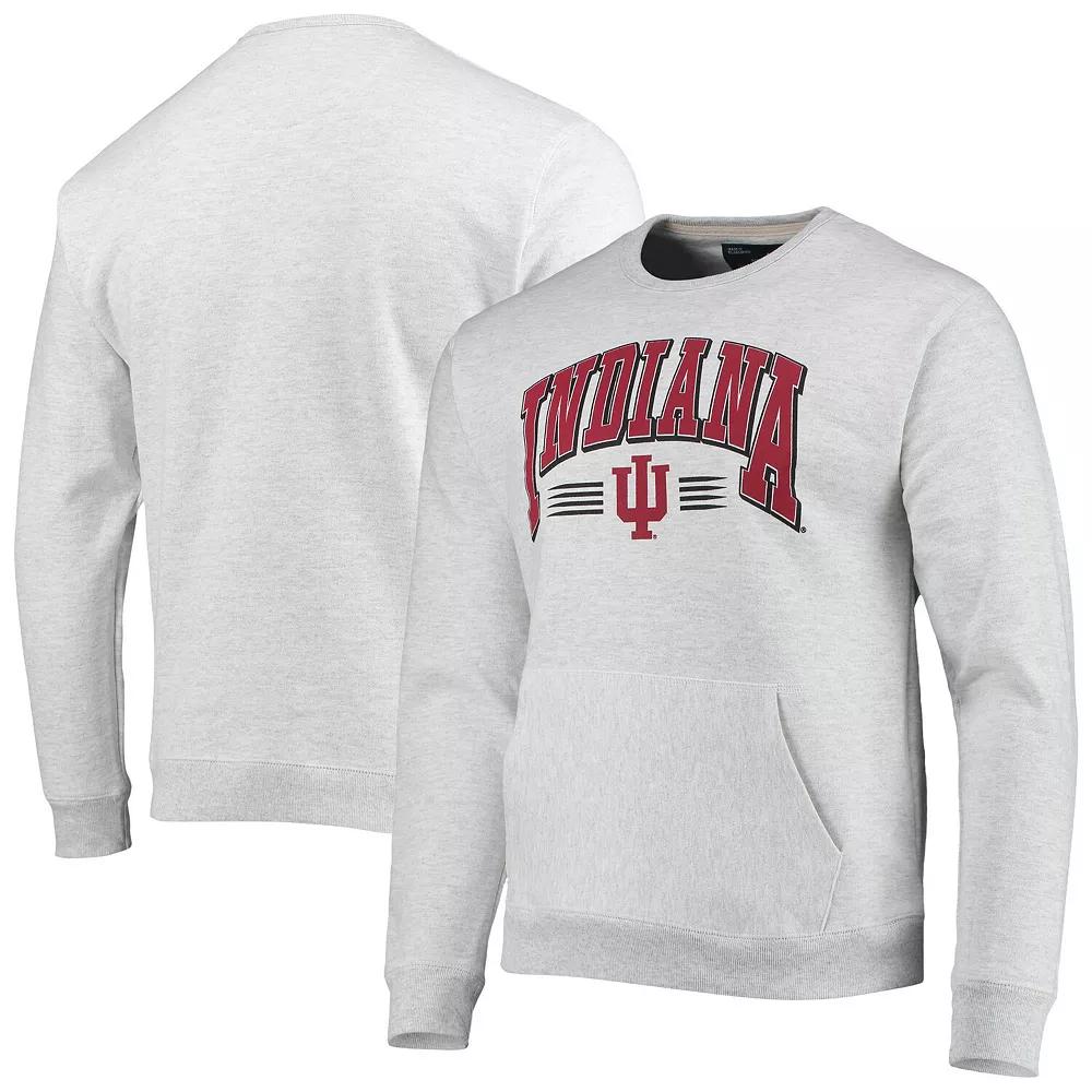 Men's League Collegiate Wear Heathered Gray Indiana Hoosiers Upperclassman Pocket Pullover Sweatshirt, Size: Large, Grey Product Image
