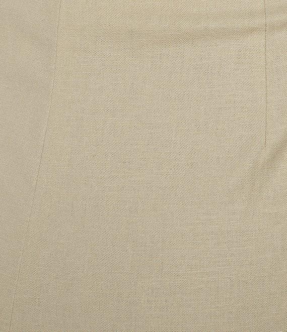 Trina Turk Abbey Stretch Linen Flat Front Notch Hem Crop Coordinating Pants Product Image