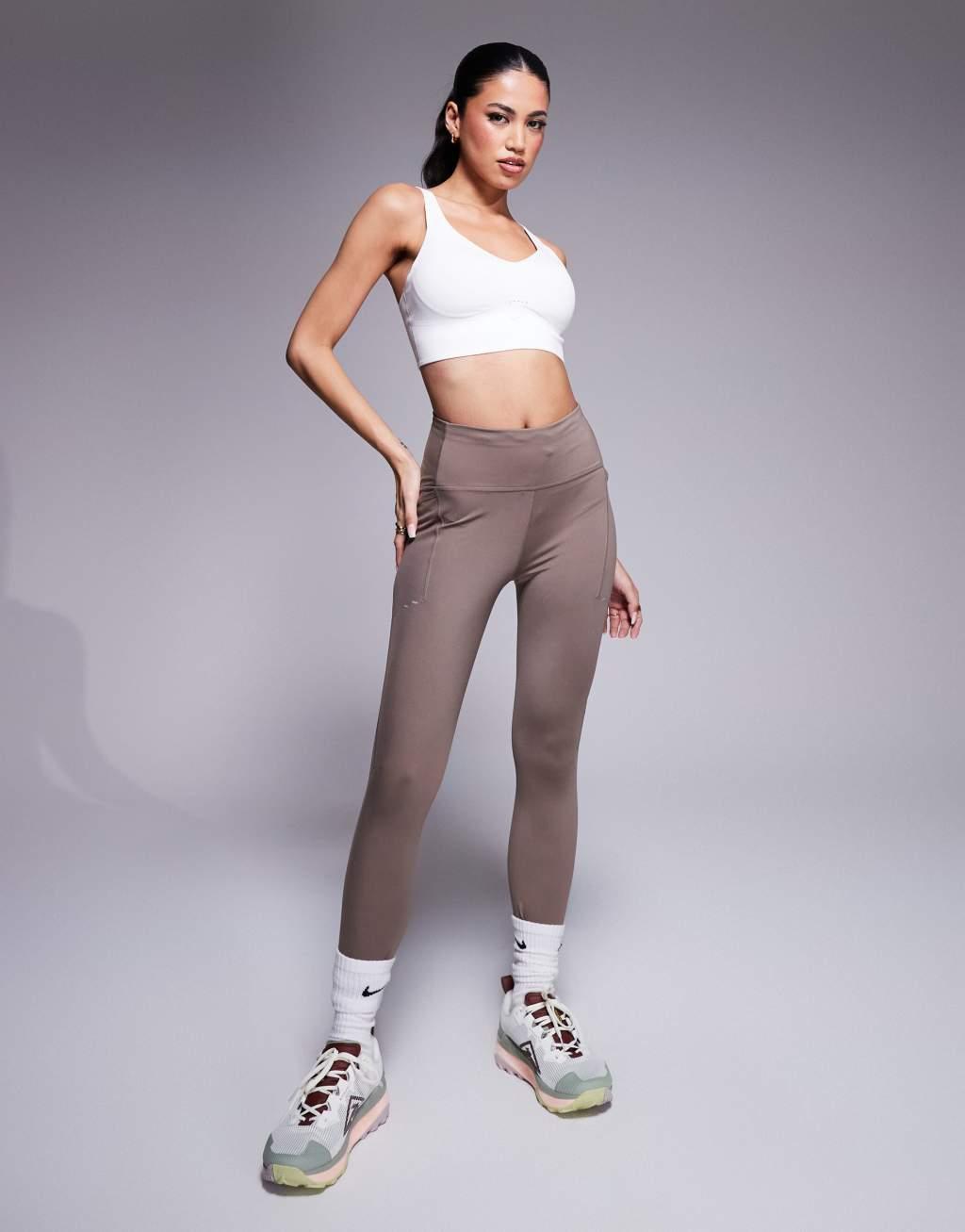 Nike Running Swift 7/8 leggings in brown Product Image