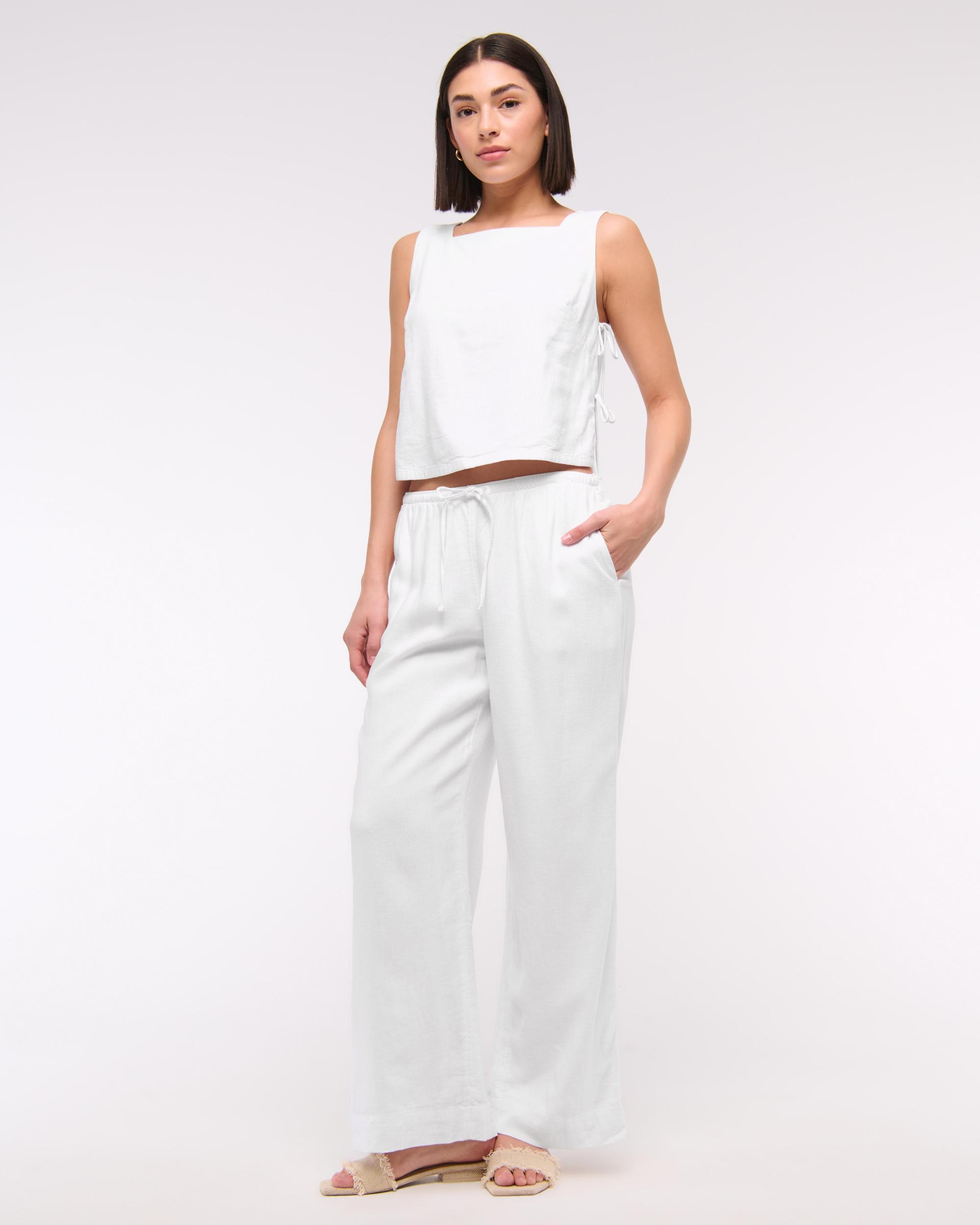 Apron Linen-Blend Set Top Product Image