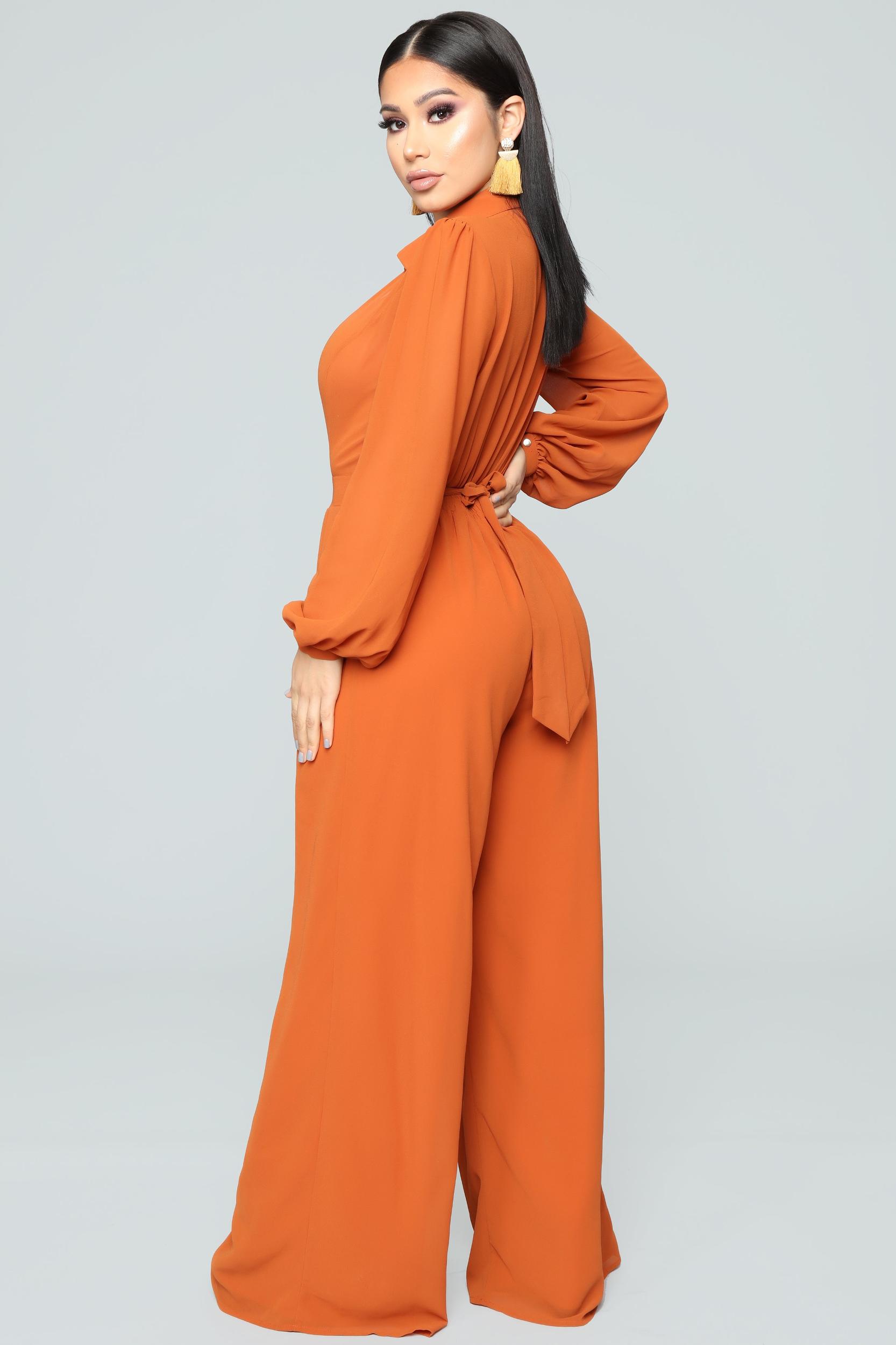 Like Me Better Jumpsuit - Cognac Product Image