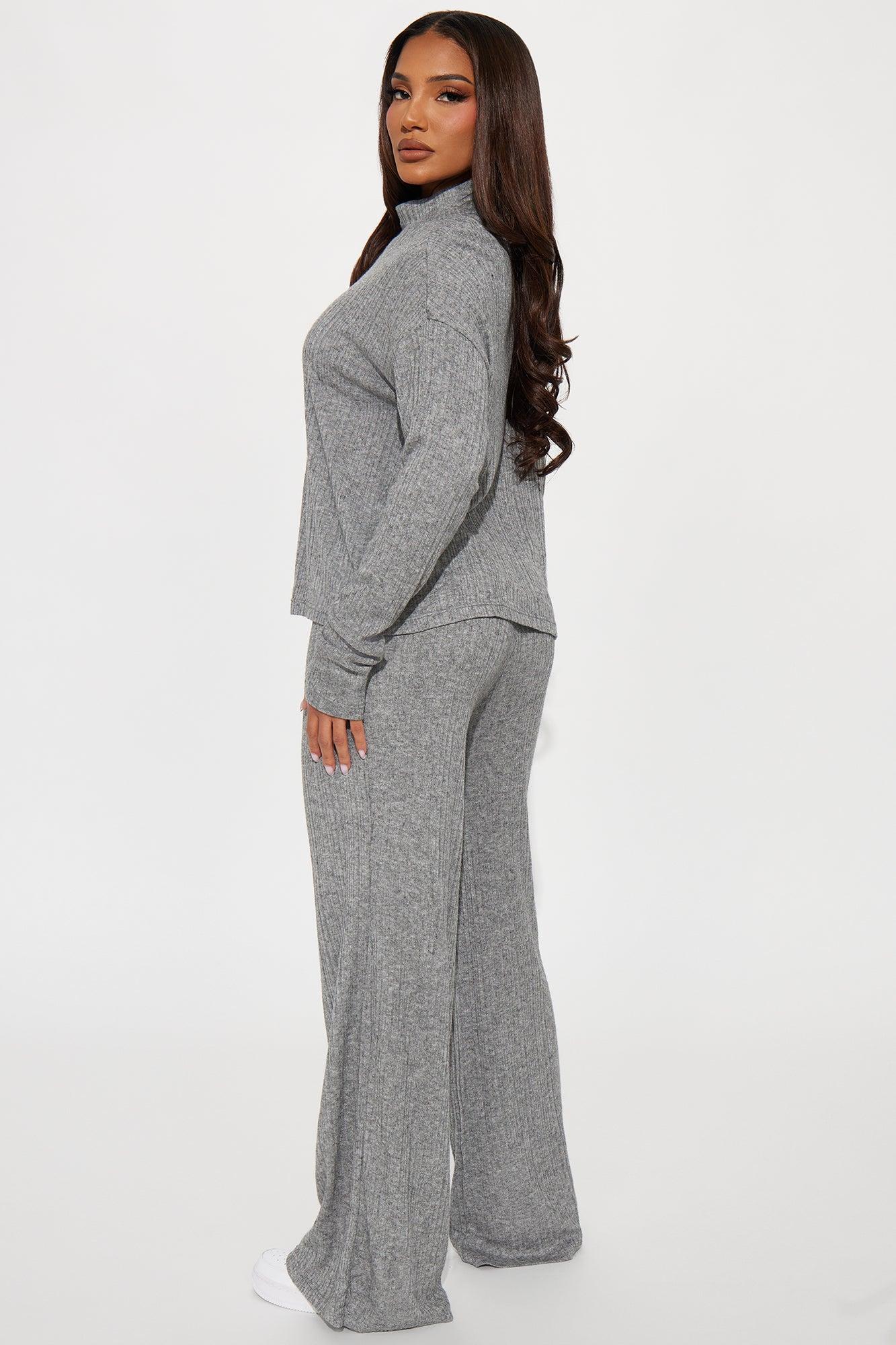 Simple Life Hacci Pant Set - Charcoal Product Image