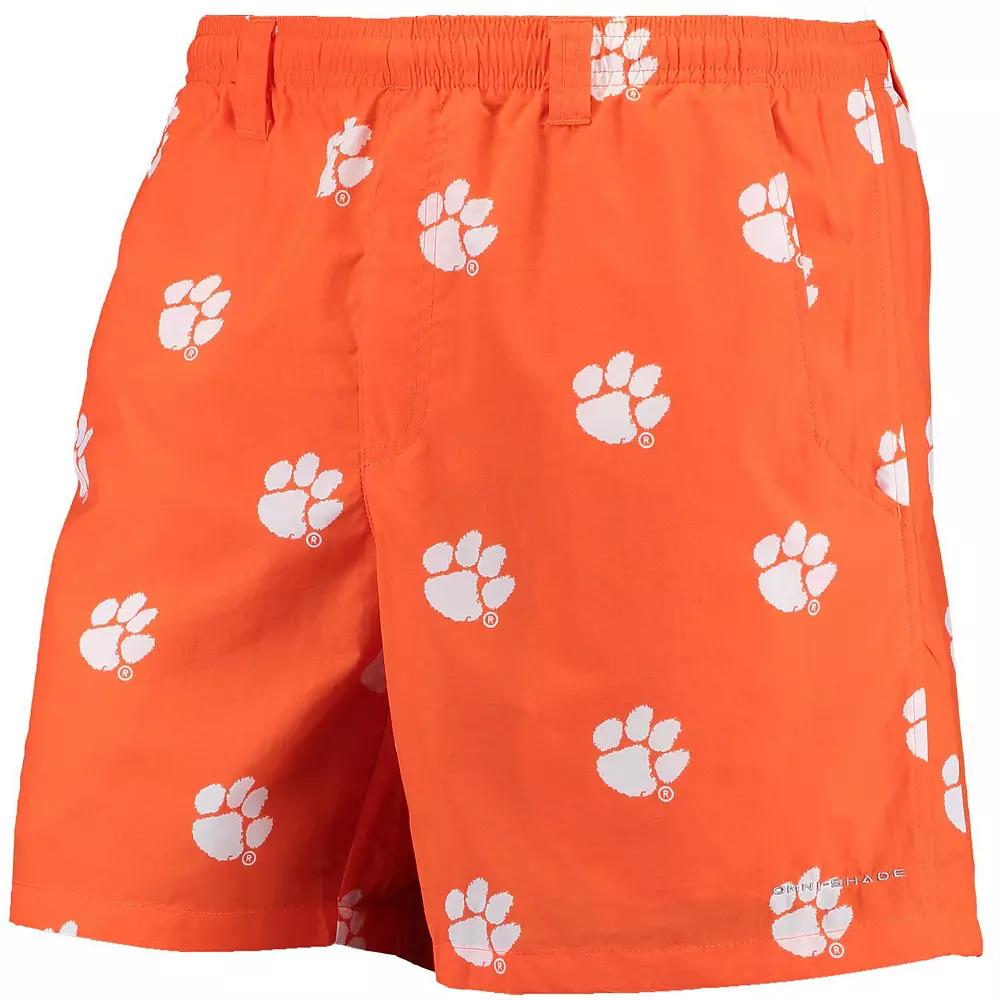 Men's Columbia Orange Clemson Tigers PFG Backcast II Omni-Shade Hybrid Shorts, Size: 2XL Product Image