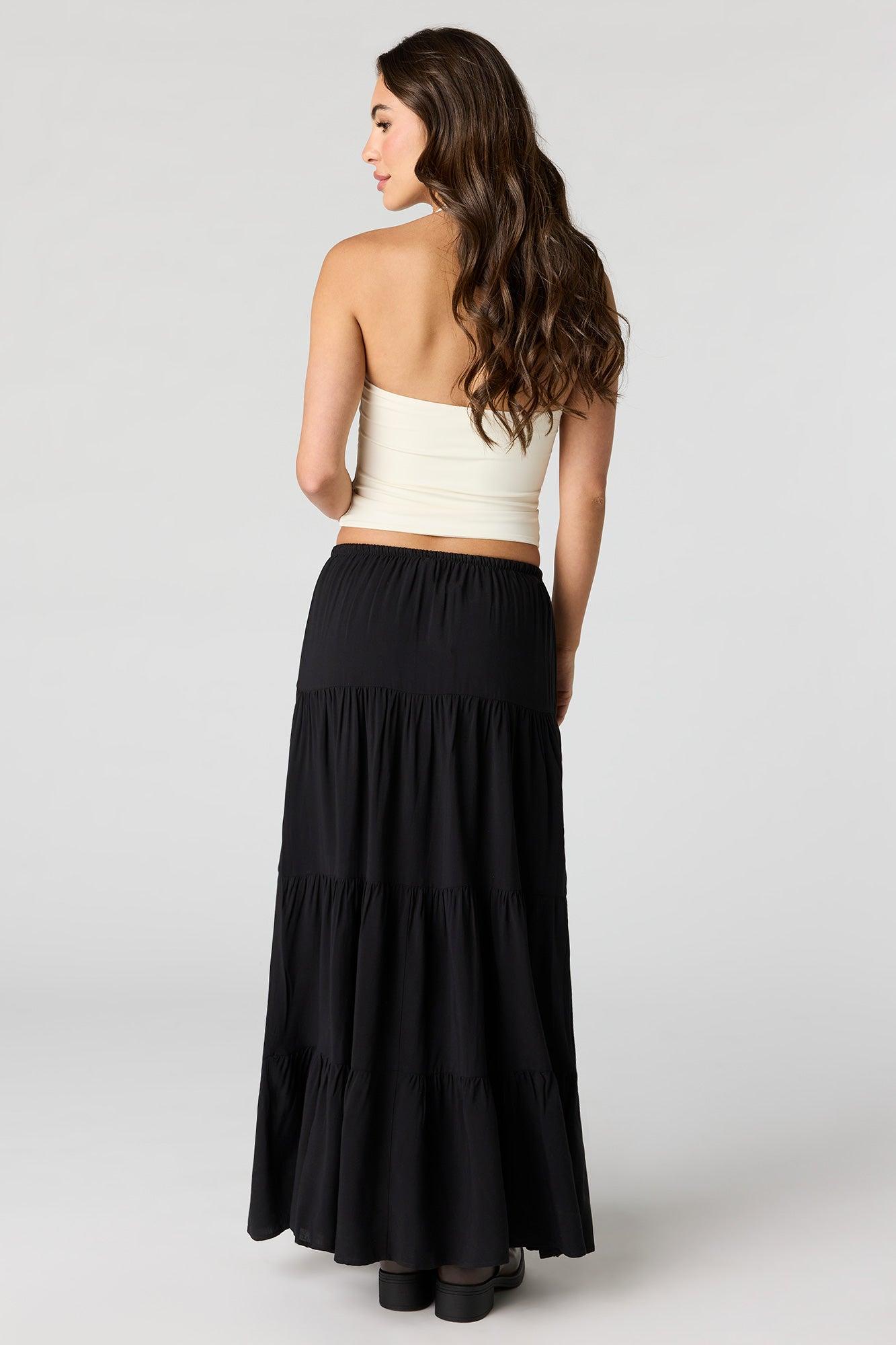 Tiered Drawstring Maxi Skirt Female Product Image