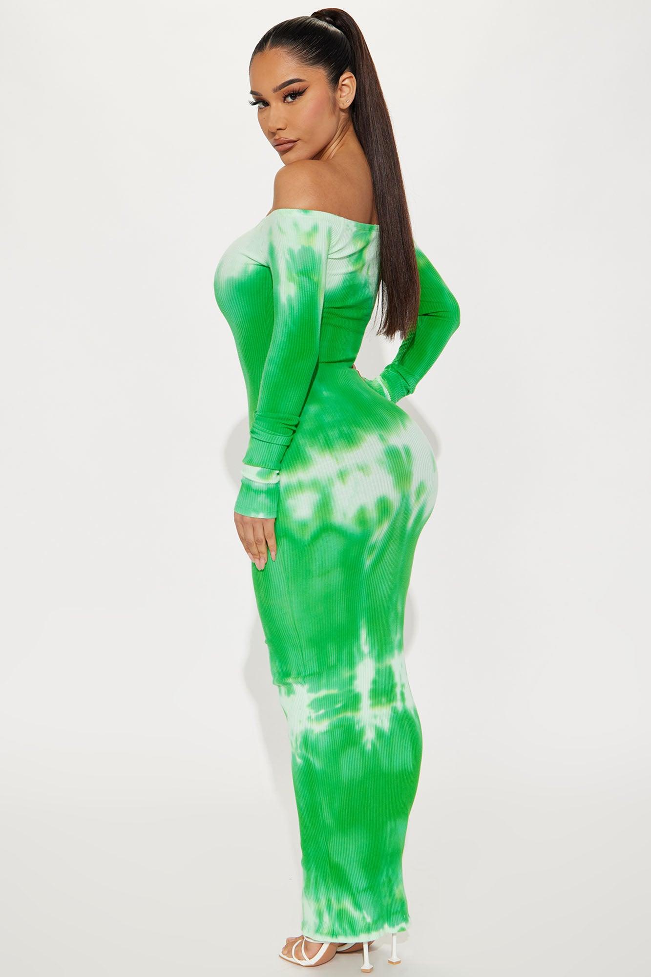 Eccentric Bizarre Maxi Dress - Lime Product Image
