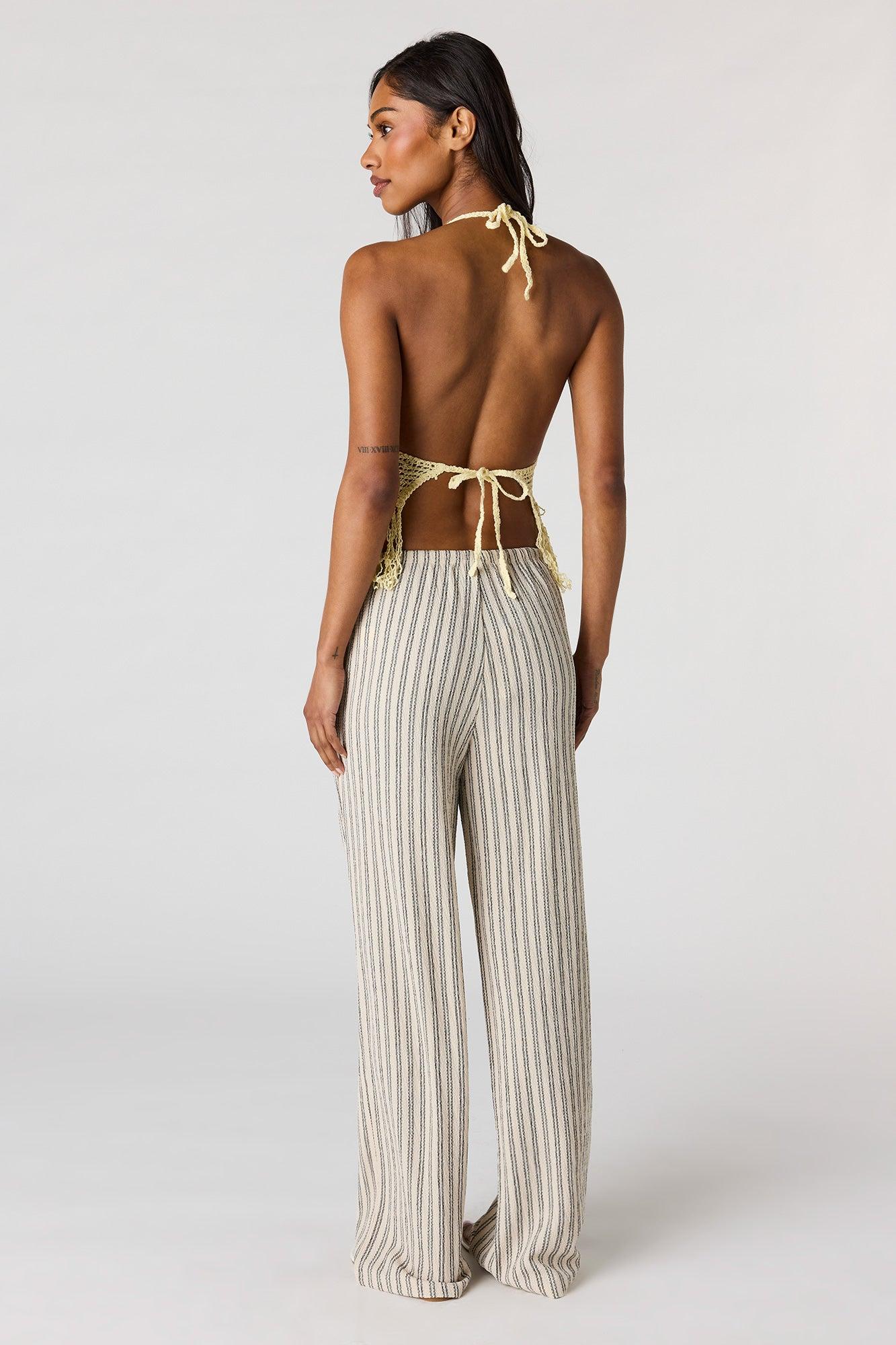 Textured Flowy Drawstring Dress Pant Female Product Image