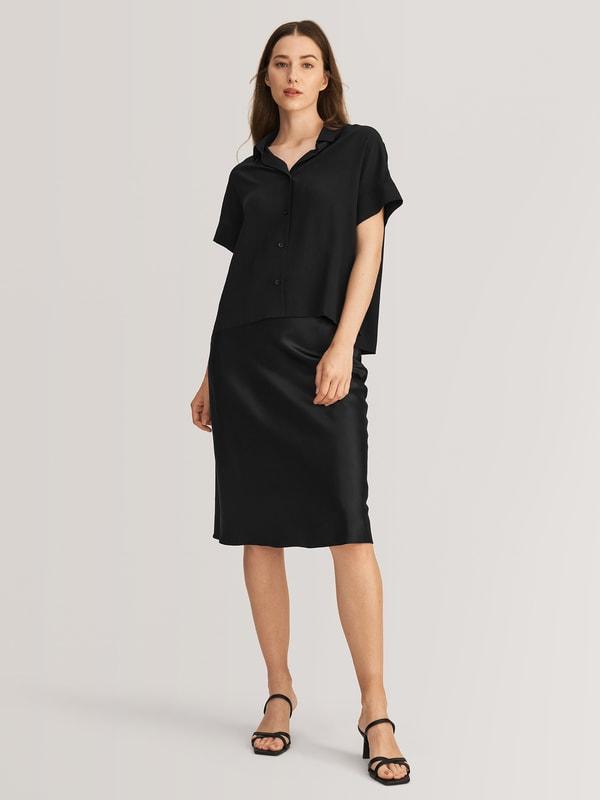 Casual Short Sleeves Loose Silk T-Shirt Product Image