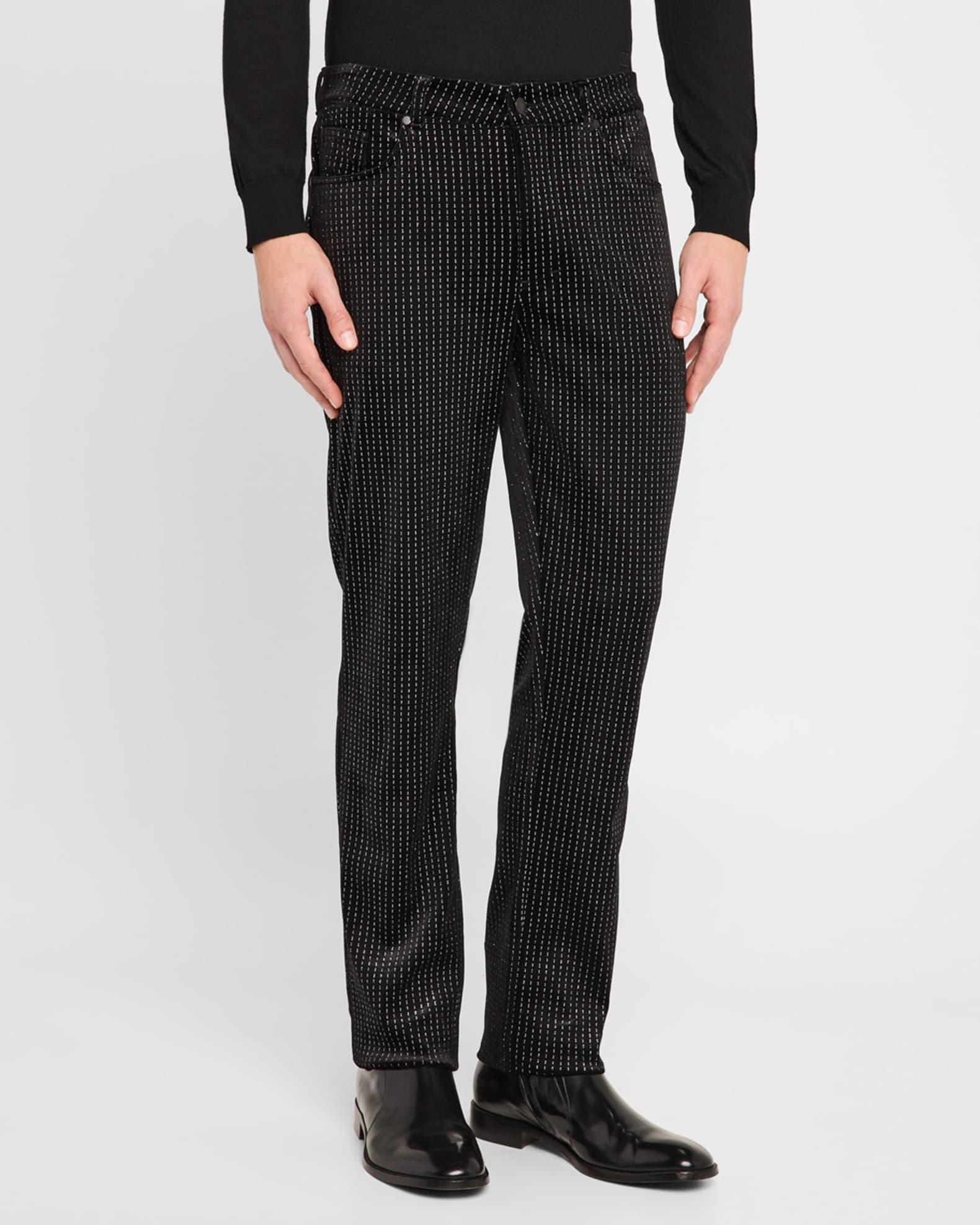 Men's Brando Black and Silver Denim Skinny Jeans Product Image