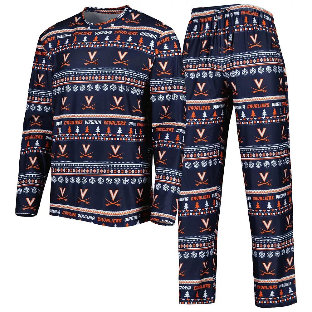 Men's Concepts Sport Navy Virginia Cavaliers Swivel Long Sleeve T-Shirt & Pants Sleep Set,  Product Image