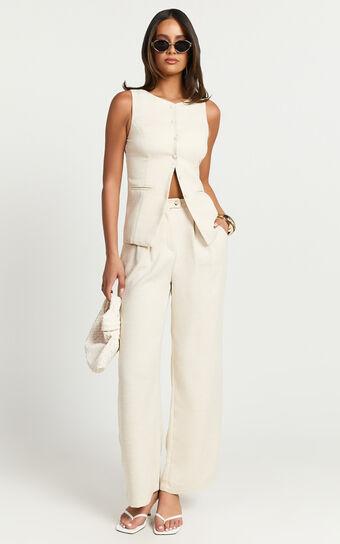 Andie Pants - High Waist Tailored Pants in Cream Product Image