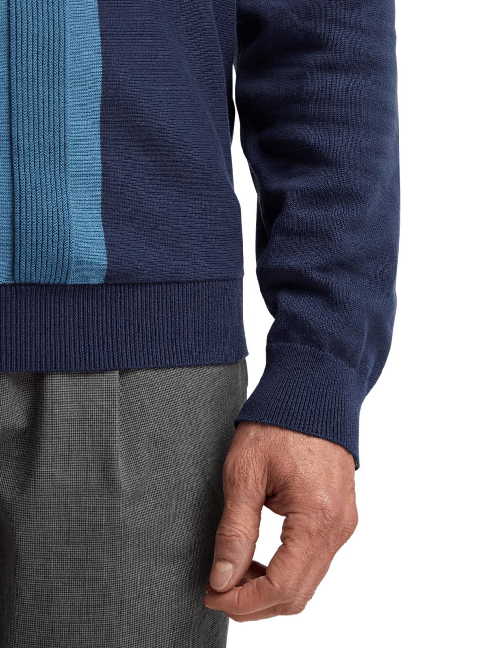 Cotton Quarter Zip Polo - Blue Product Image