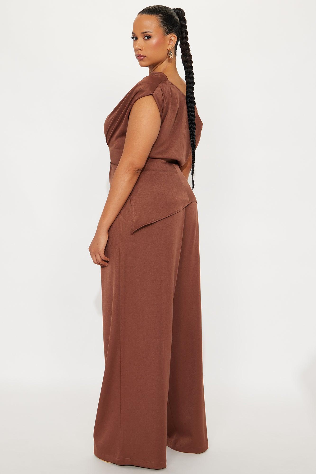 Poised To Perfection Pant Set - Chocolate Product Image