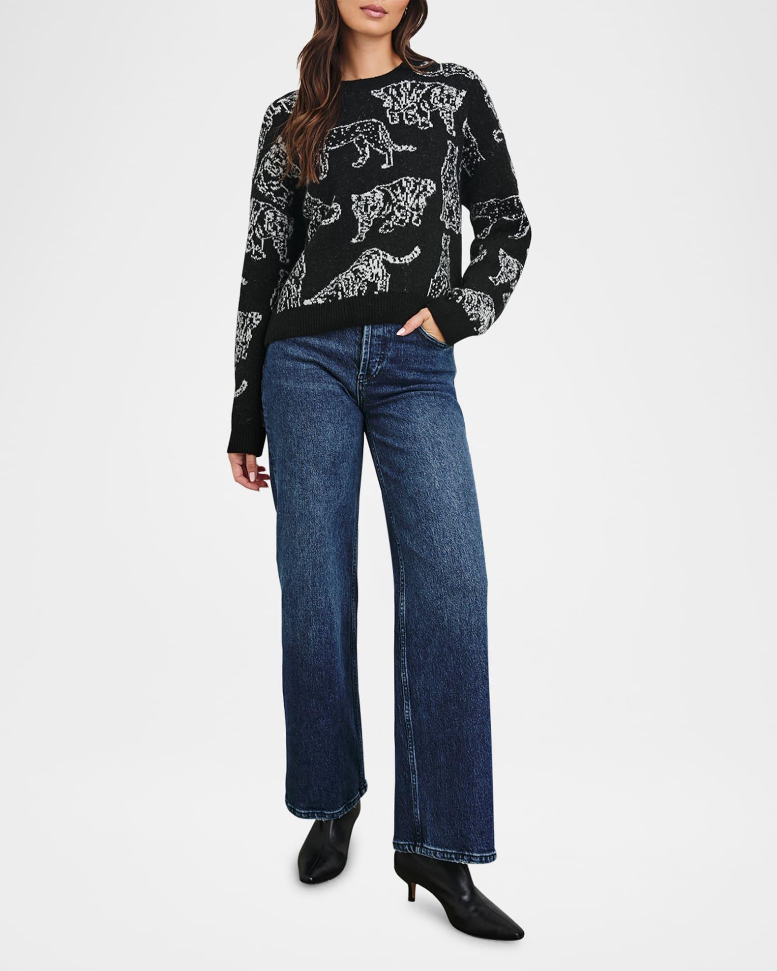 Perci Animal Print Wool-Blend Sweater Product Image
