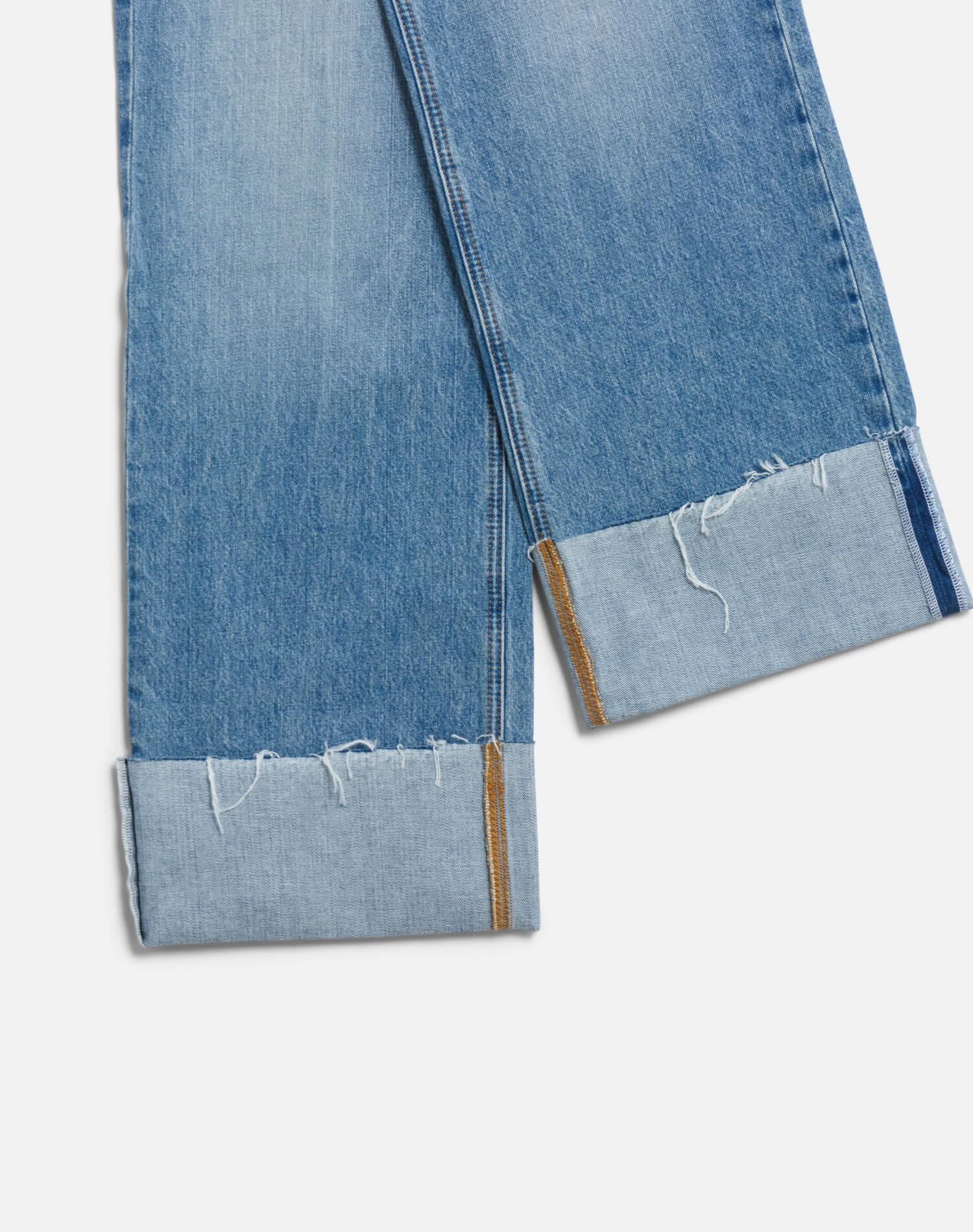 High Rise Wide Leg Cuff - Vintage Biker Blue Product Image