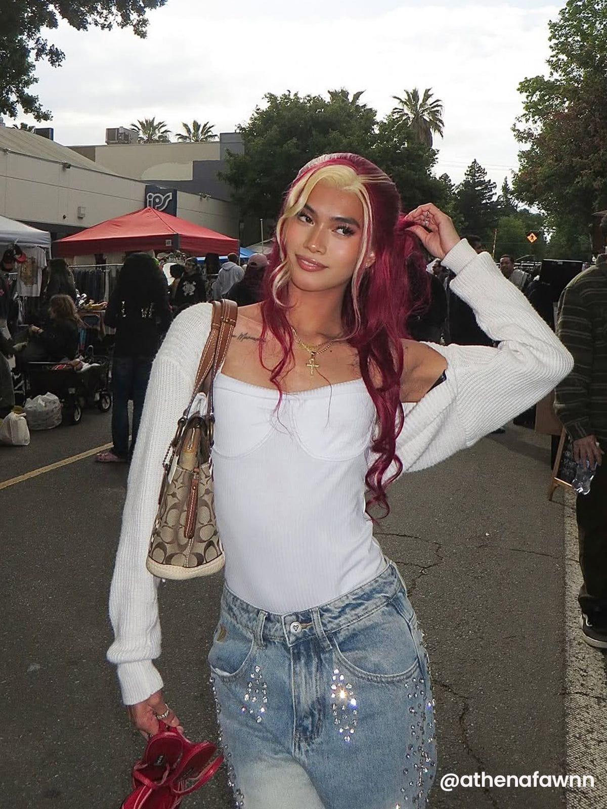 Aelfric Eden Rhinestone  Baggy Jeans Product Image