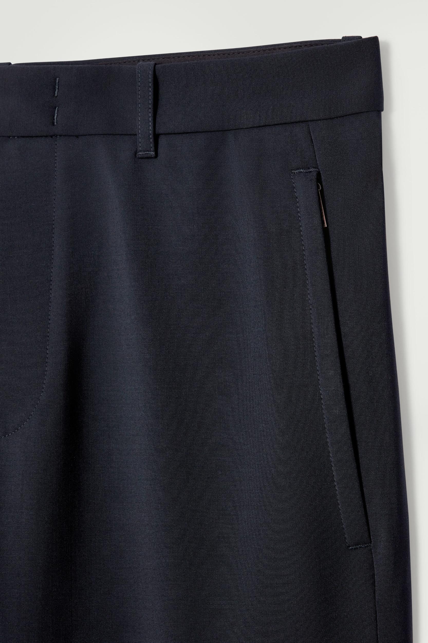 WOOL-BLEND STRAIGHT-LEG PANTS Product Image
