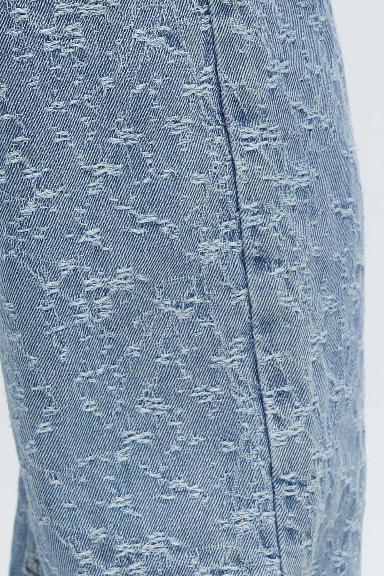 Stacked Slim Flare Frosty Jacquard Carpenter Jeans - Light Blue Wash Product Image