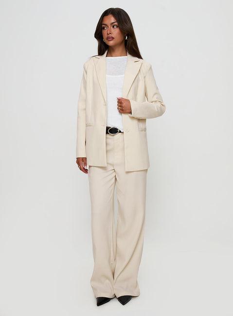 Crowd Pleaser Oversized Blazer Cream Product Image