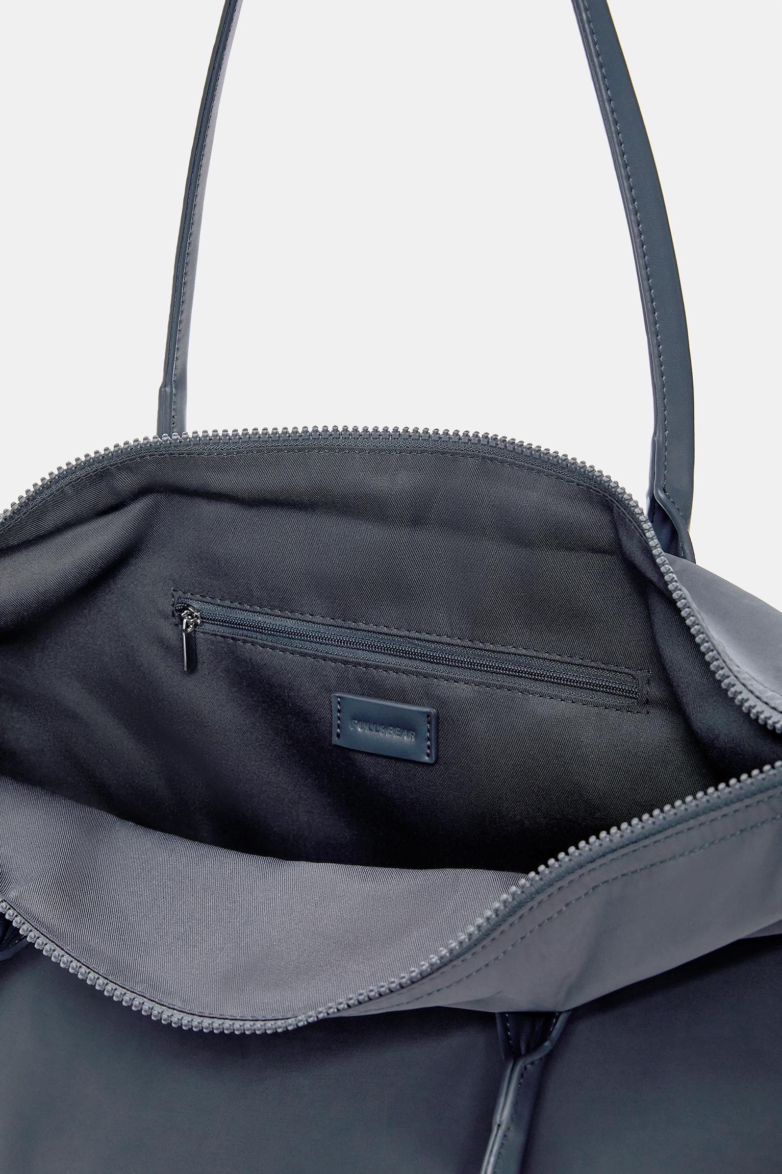 Nylon shopper bag with charm detail Product Image