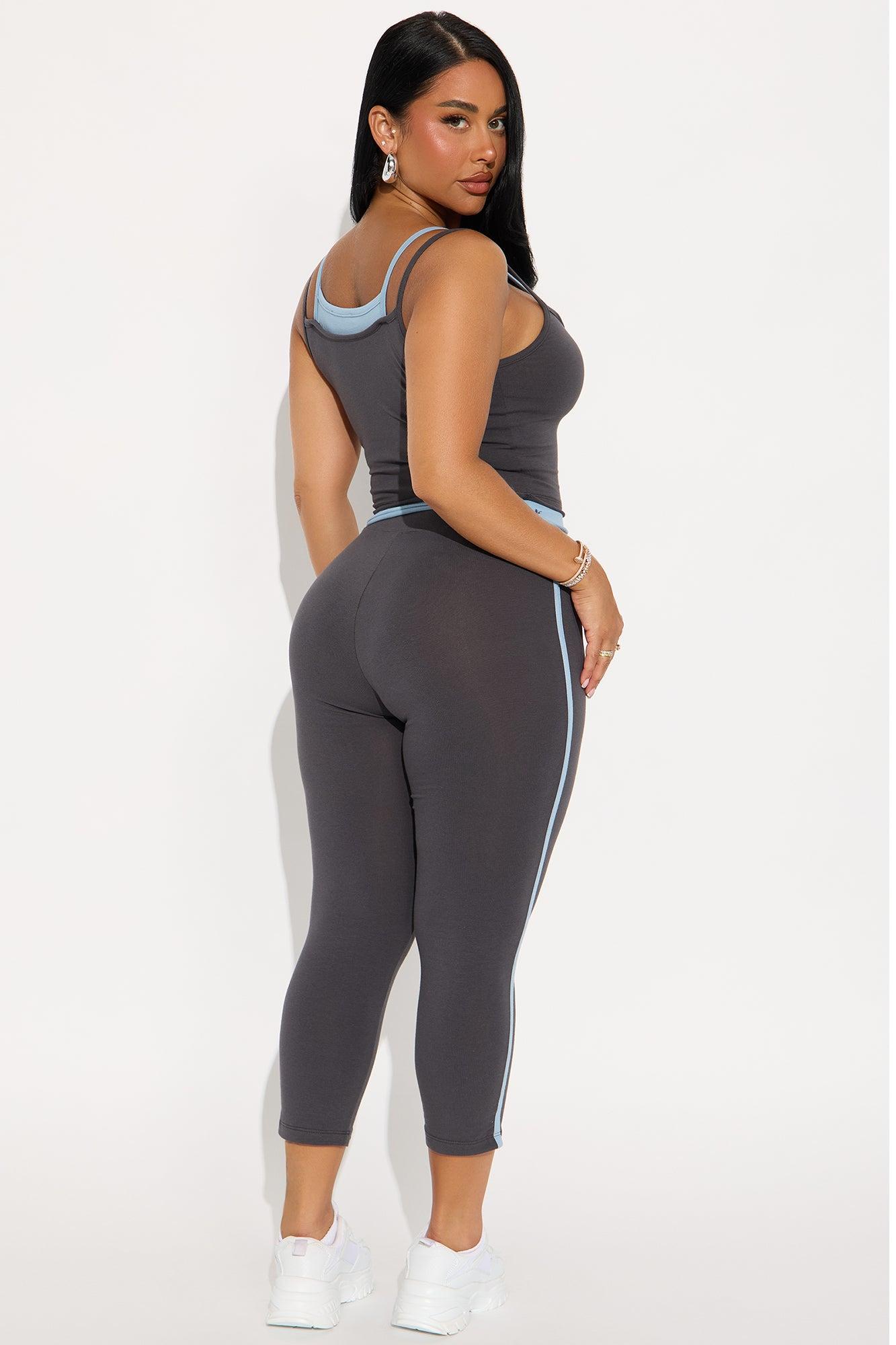 Double Up Capri Set - Charcoal Female Product Image