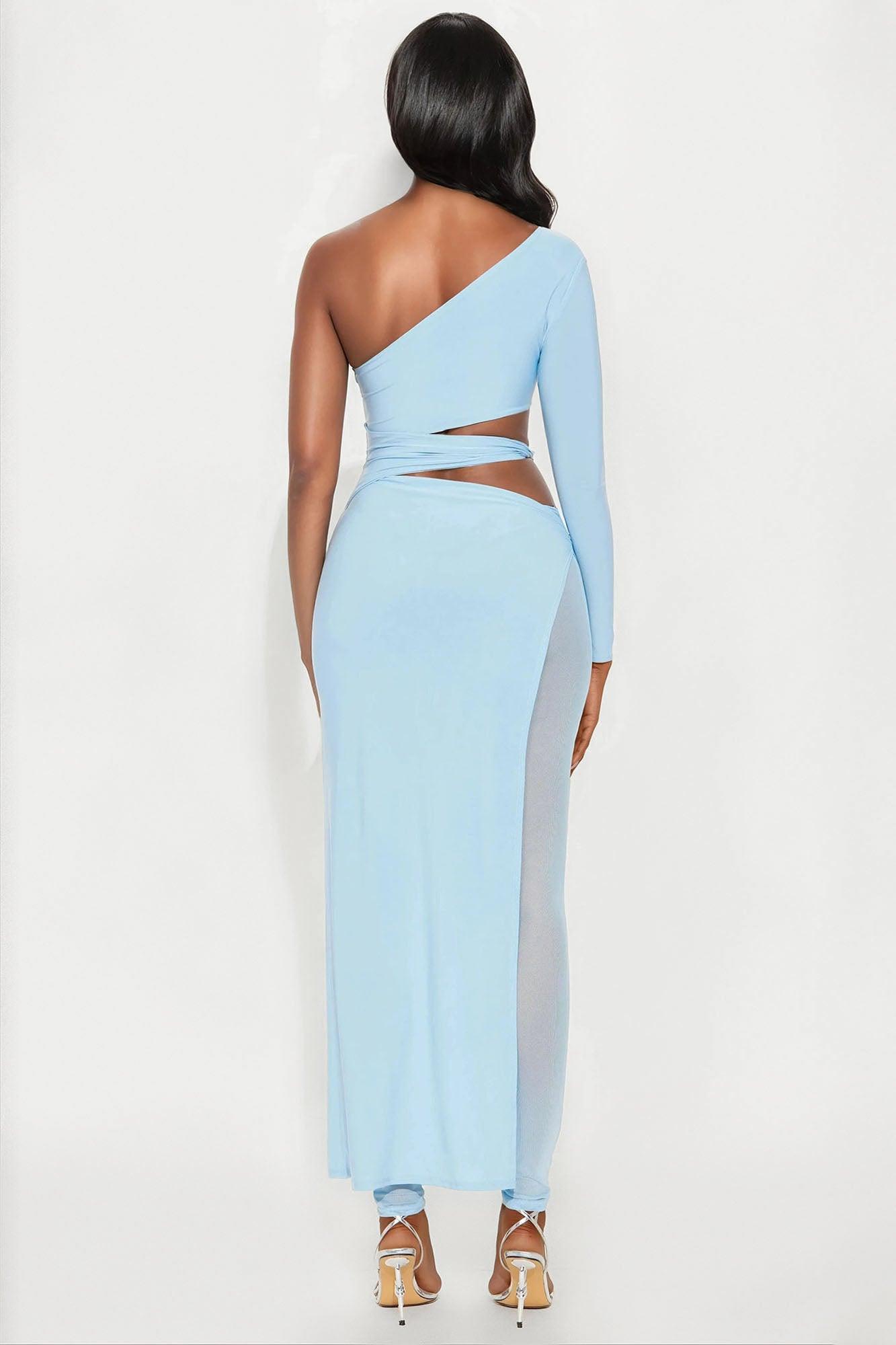 Vivian One Shoulder Jumpsuit - Light Blue Product Image