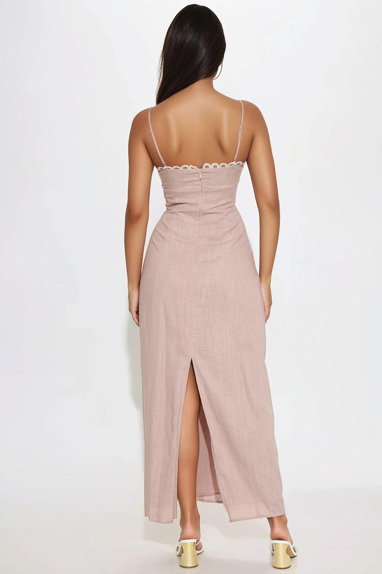 Eileen Linen Maxi Dress - Mauve Product Image