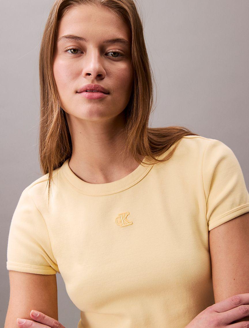 Cotton Contour Rib Monogram Logo Mini Dress Product Image