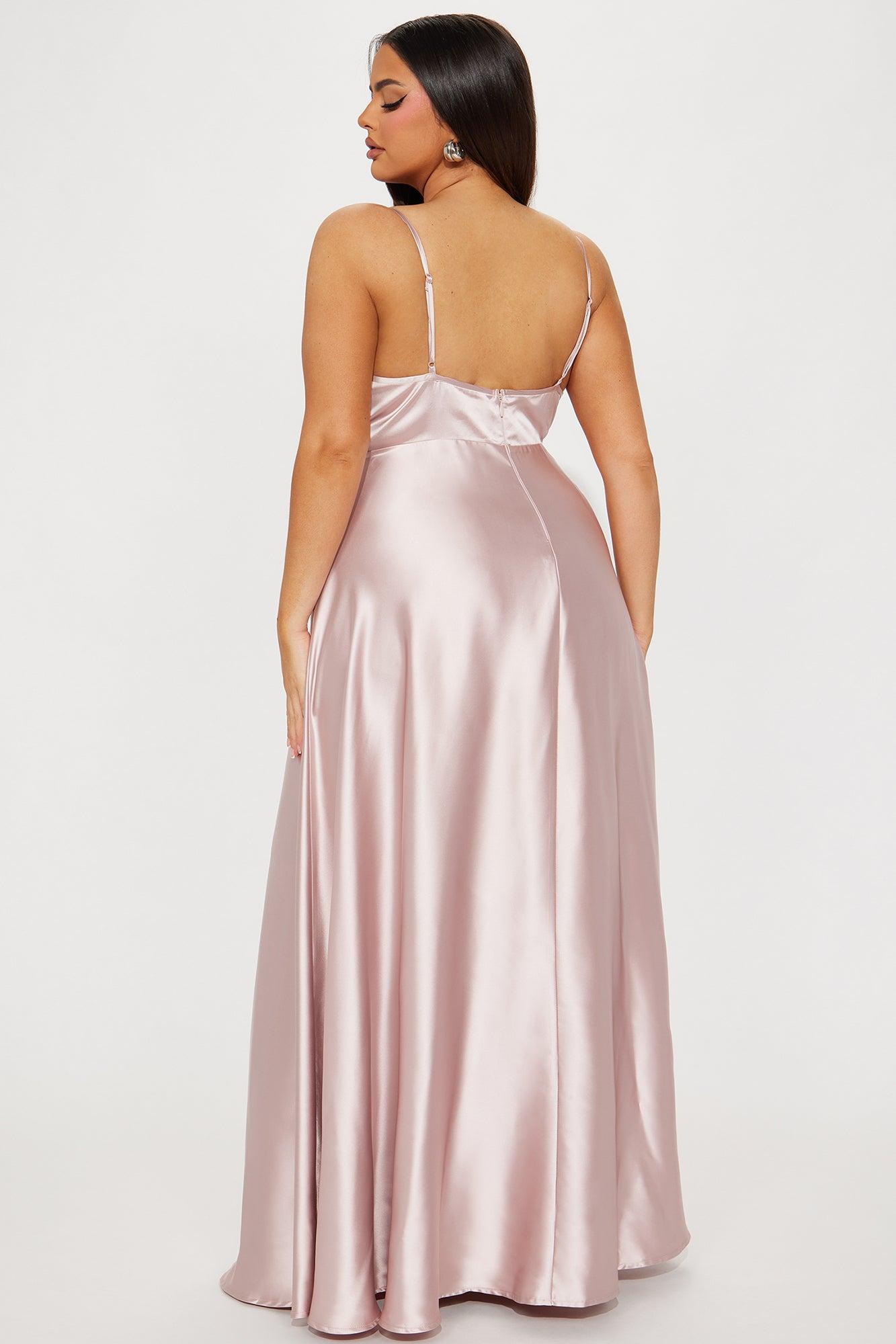 Ashlynn Satin Gown - Blush Product Image