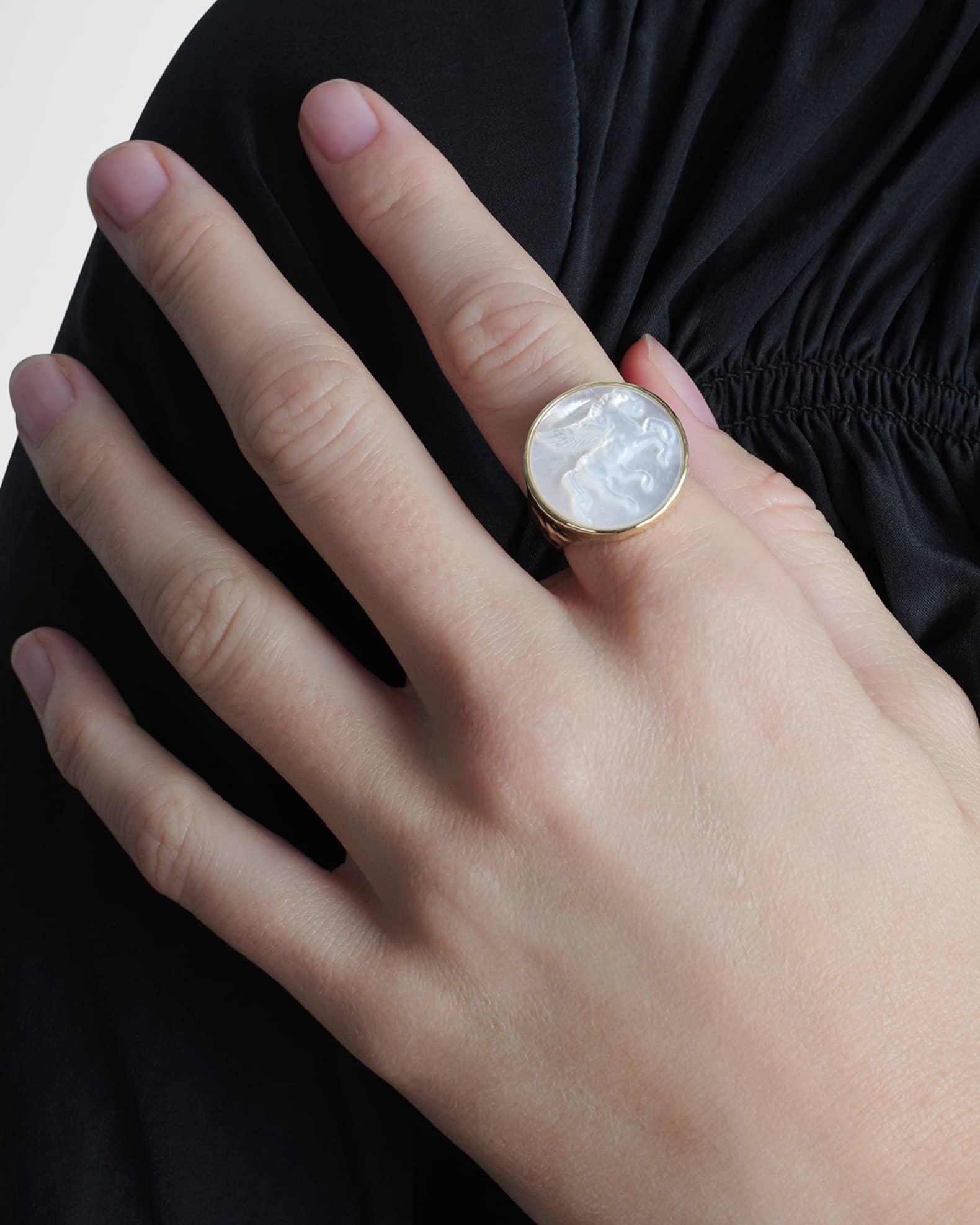 Pegasus Mother-of-Pearl Coin Signet Ring Product Image