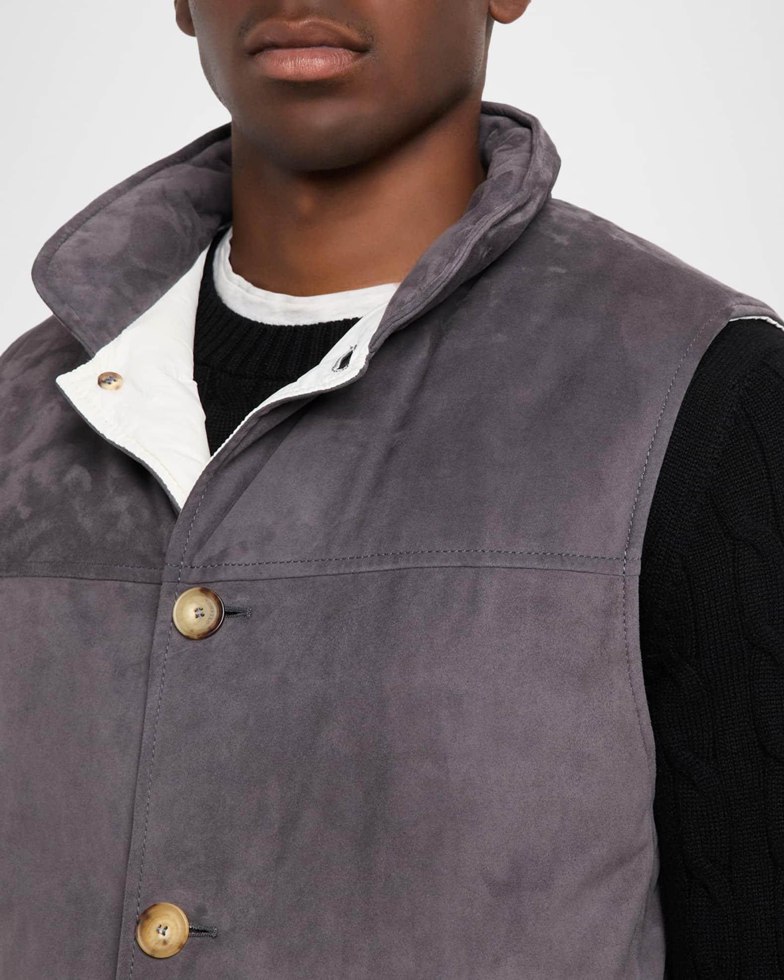 Men's Button-Front Suede Vest Product Image