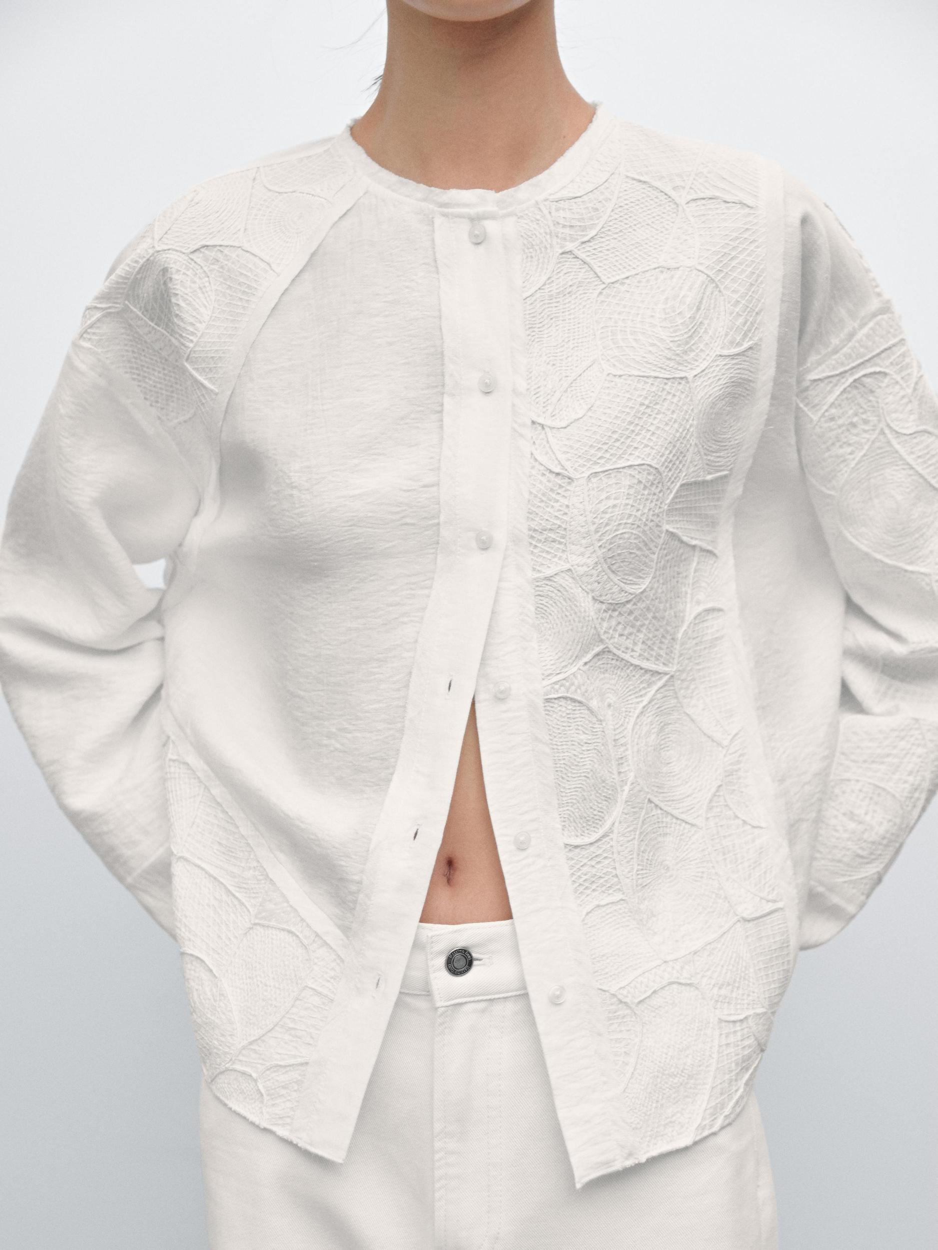 Flowing shirt with embroidered detail Product Image