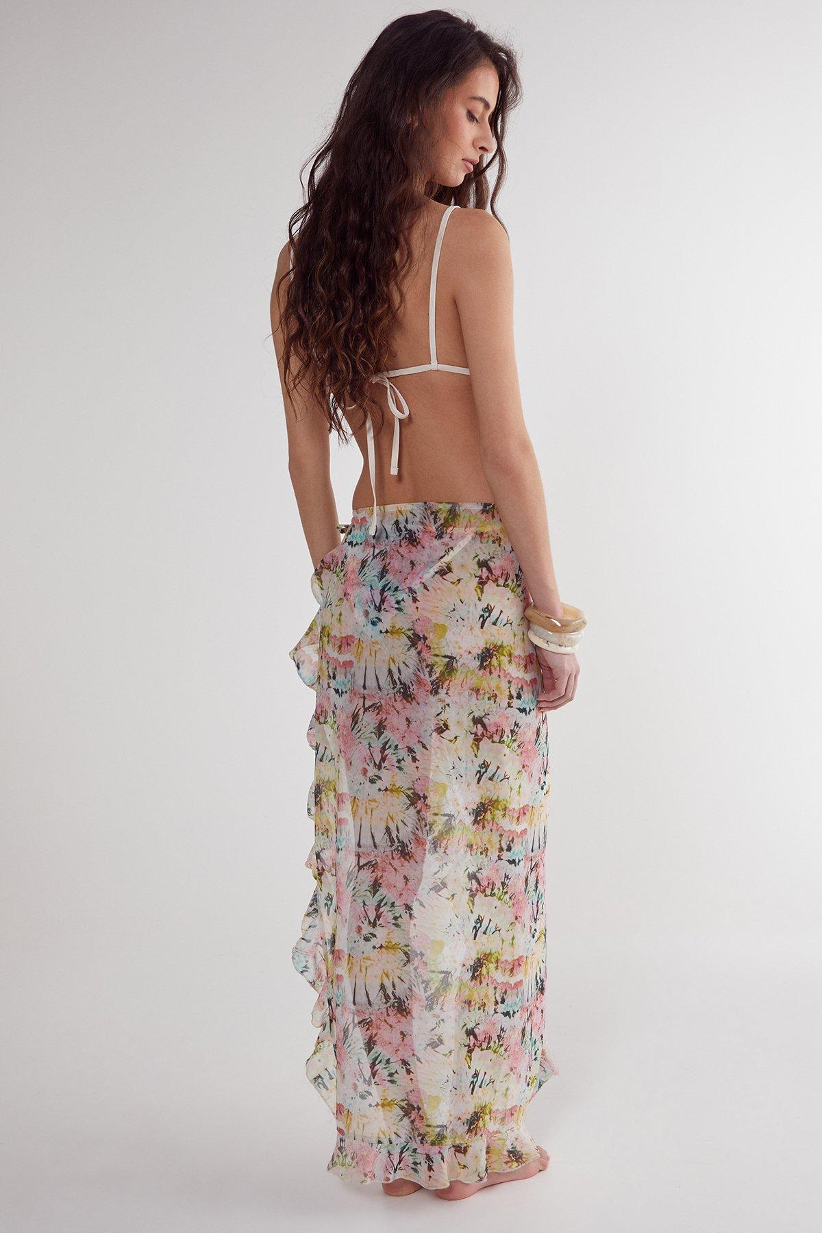 Tie Dye Ruffle Beach Skirt Product Image