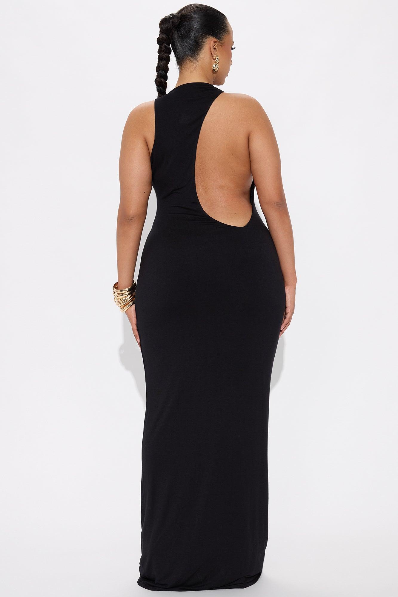 Melodie Double Lined Cut Out Maxi Dress - Black Female Product Image