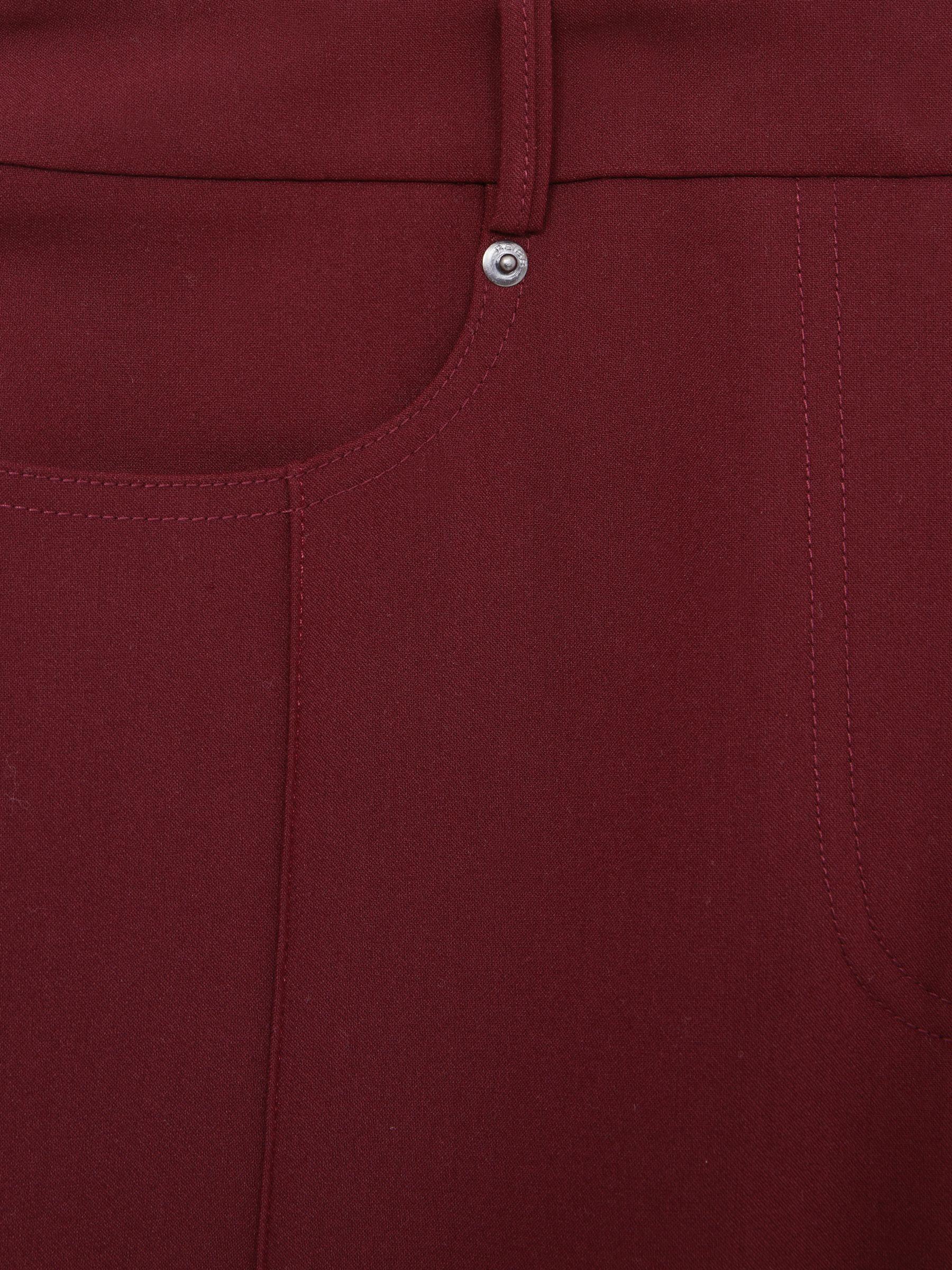 Linen Wide-Leg Whipstitch Trousers in White Product Image