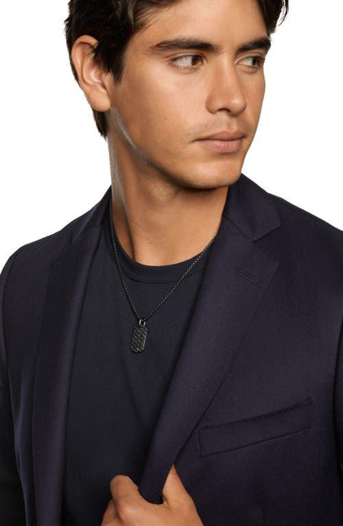 David Yurman Mens Sculpted Cable Tag Titanium with Black Diamonds, 27mm Product Image